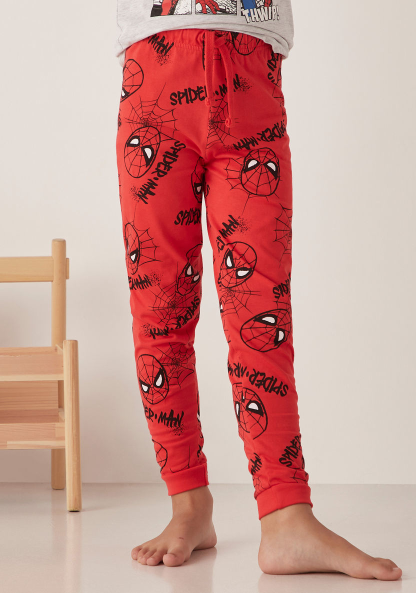 Spider-Man Print T-shirt and Pyjama - Set of 2-Pyjama Sets-image-2