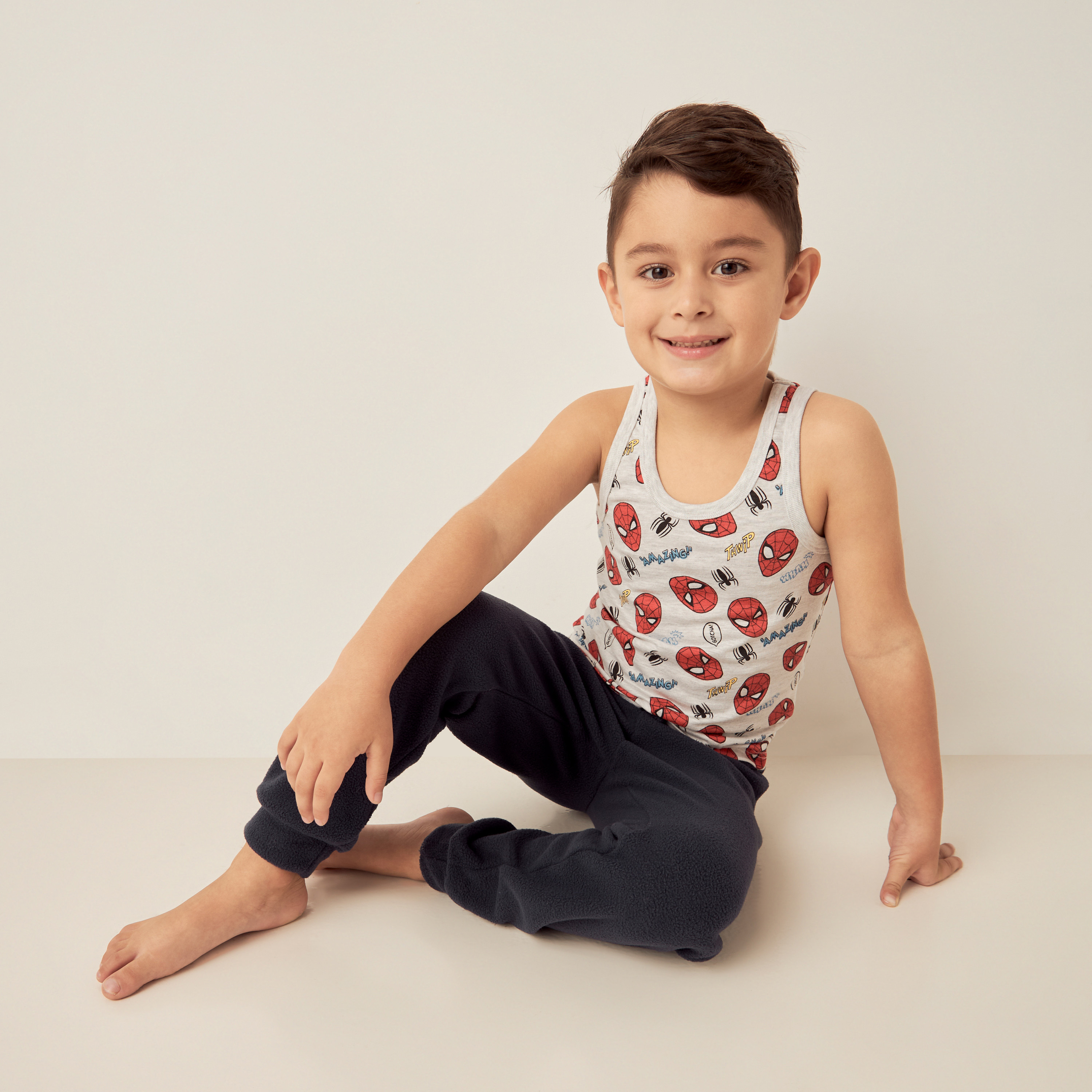 Spider-Man Print Vest - Set of 3-baby-boys-clothing-innerwear-image-2