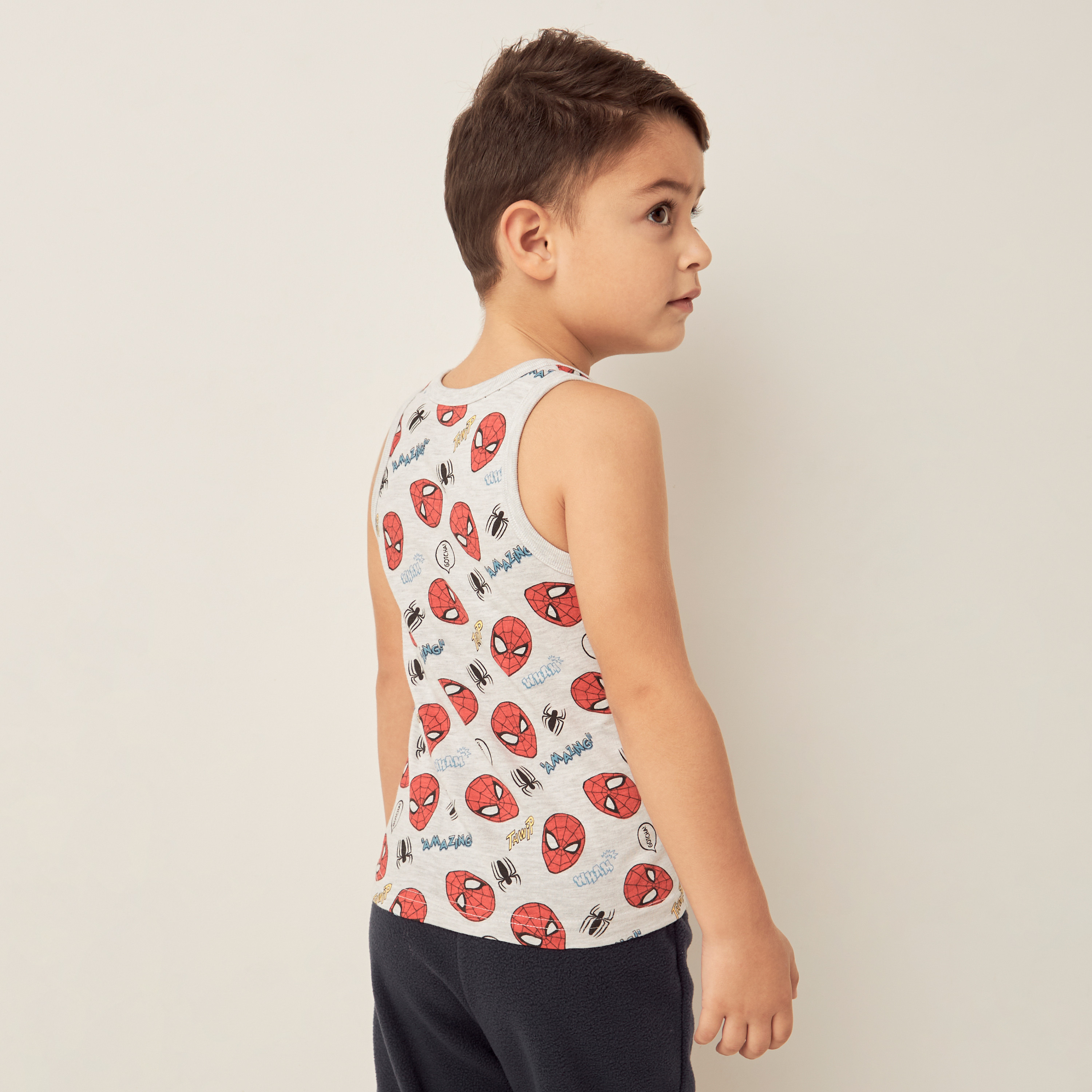 Spider-Man Print Vest - Set of 3-baby-boys-clothing-innerwear-image-3