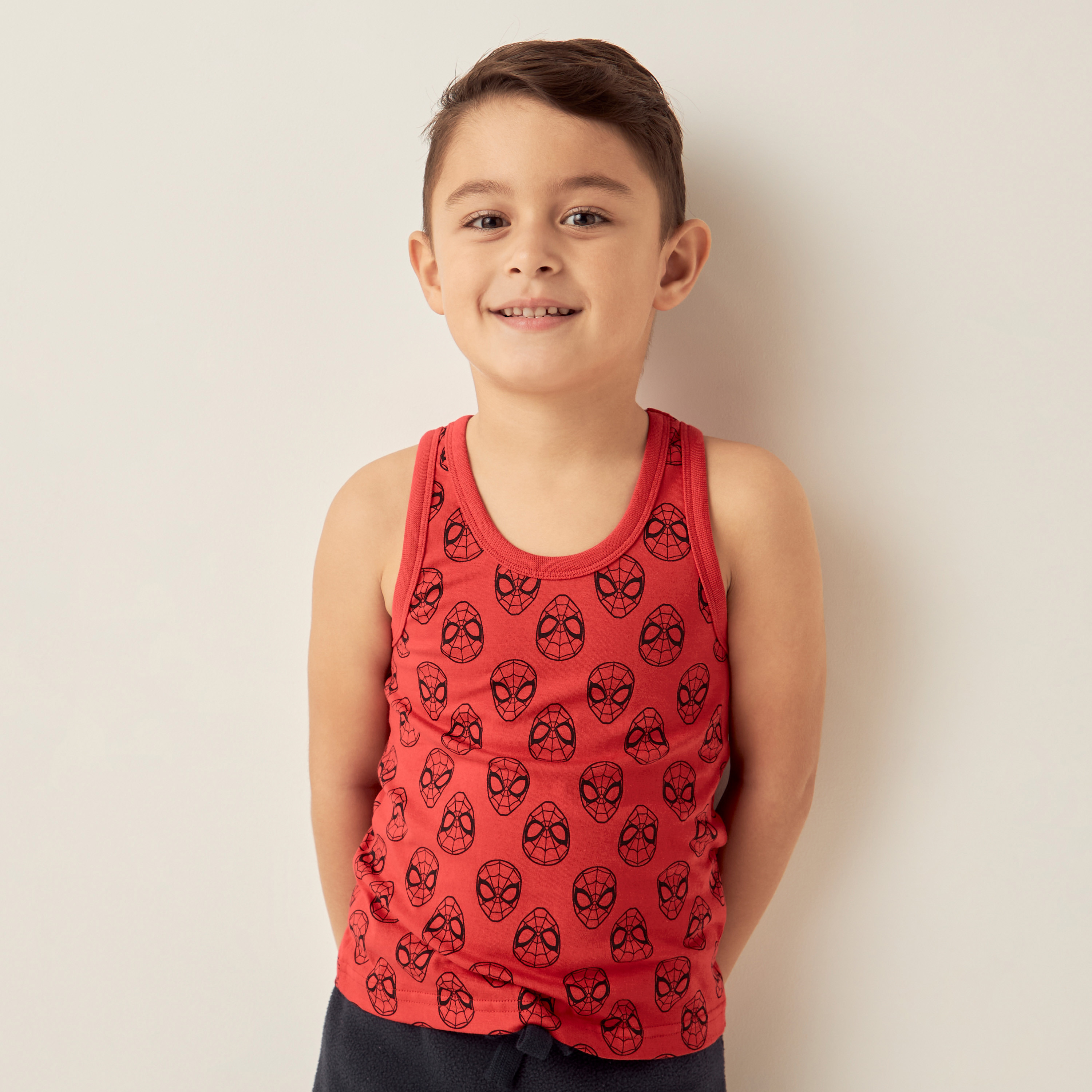 Spider-Man Print Vest - Set of 3-baby-boys-clothing-innerwear-image-5