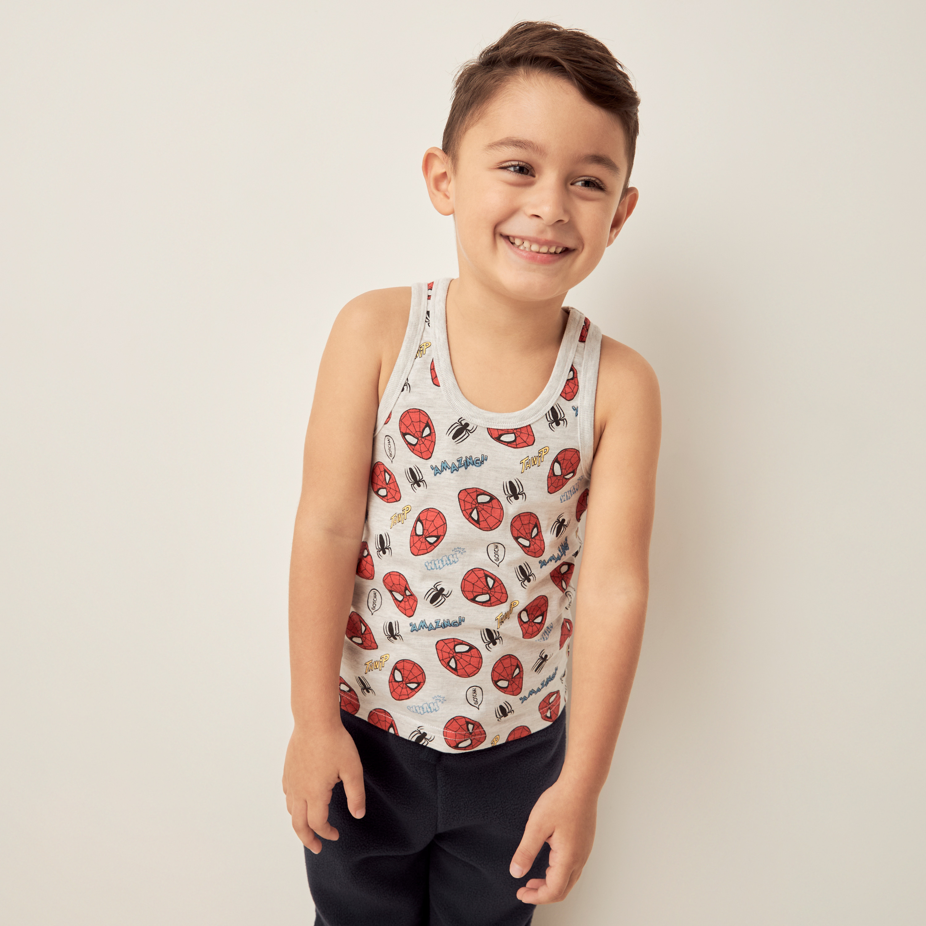 Spider-Man Print Vest - Set of 3-baby-boys-clothing-innerwear-image-7