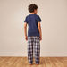 Juniors Printed T-shirt and Checked Pyjama Set-Nightwear-thumbnailMobile-4