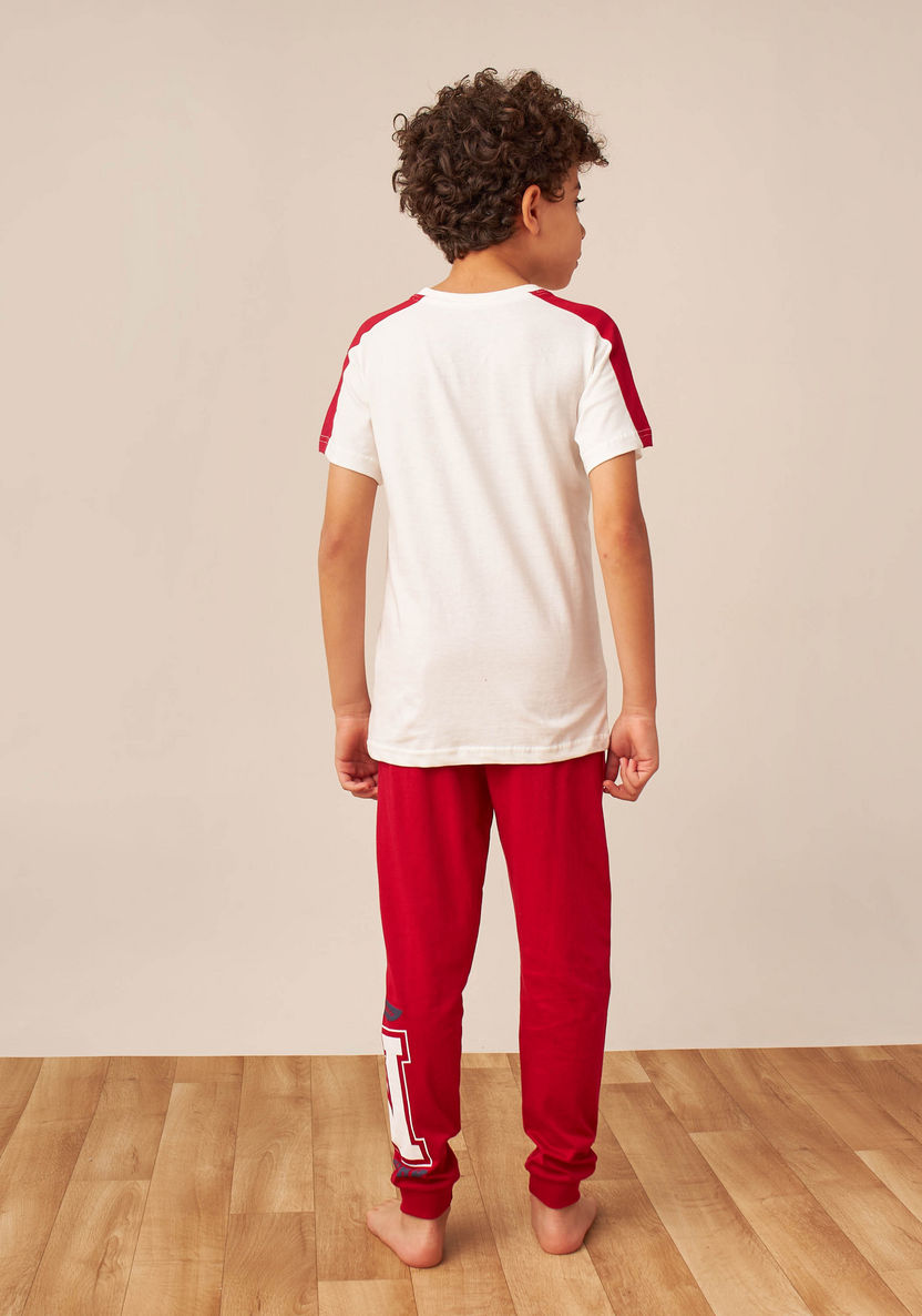 Juniors Printed T-shirt with Pyjamas - Set of 2-Nightwear-image-7
