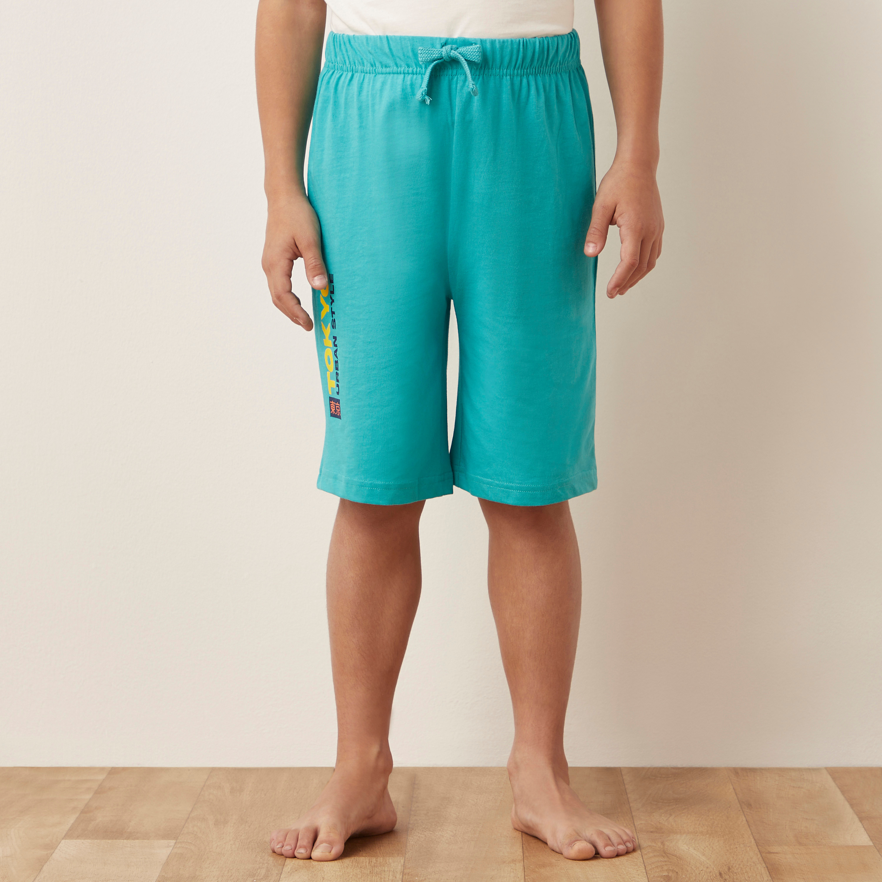 Juniors Graphic Print T-shirt and Shorts Set-boys-clothing-nightwear-image-3