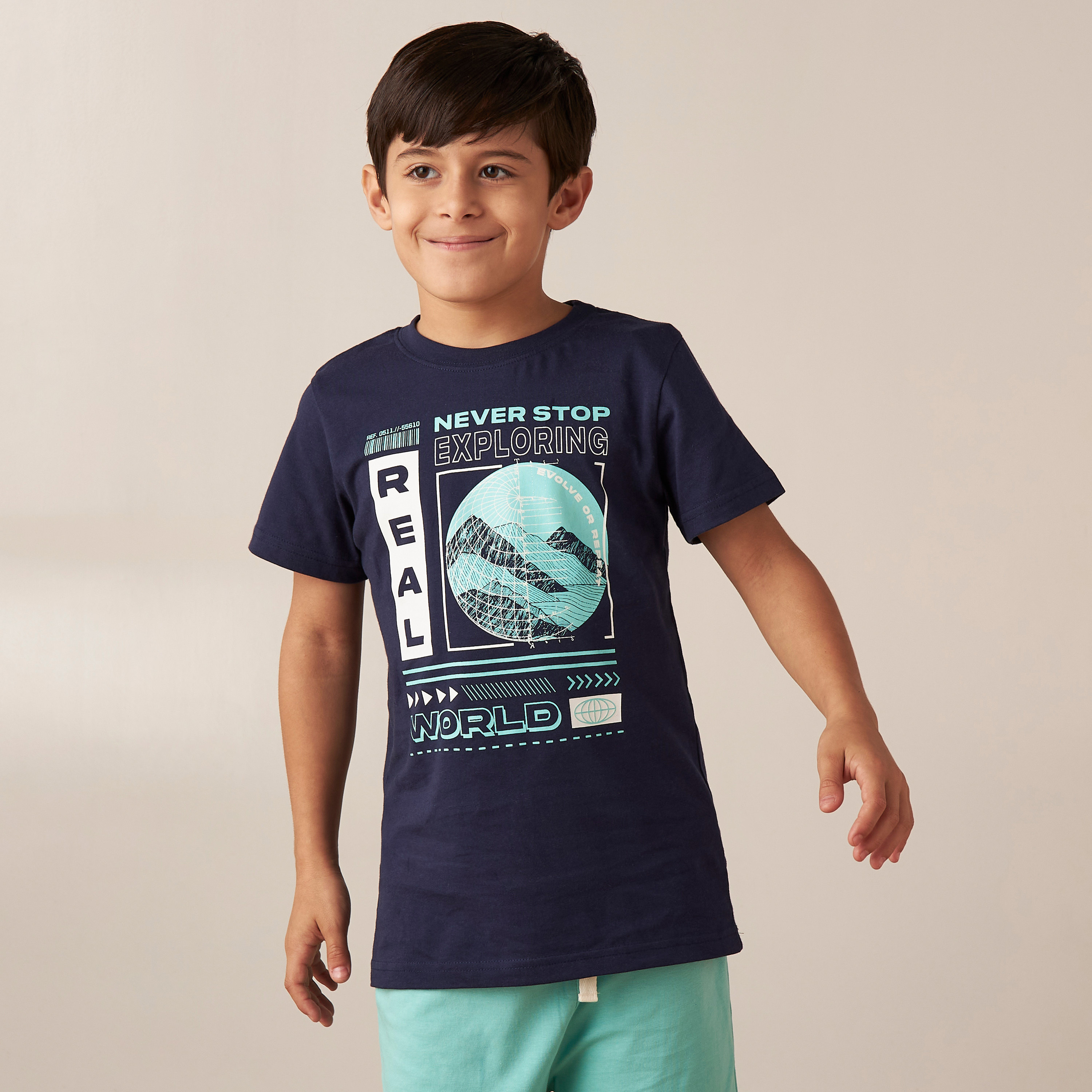 Juniors Printed T-shirt and Shorts Set-boys-clothing-nightwear-image-2