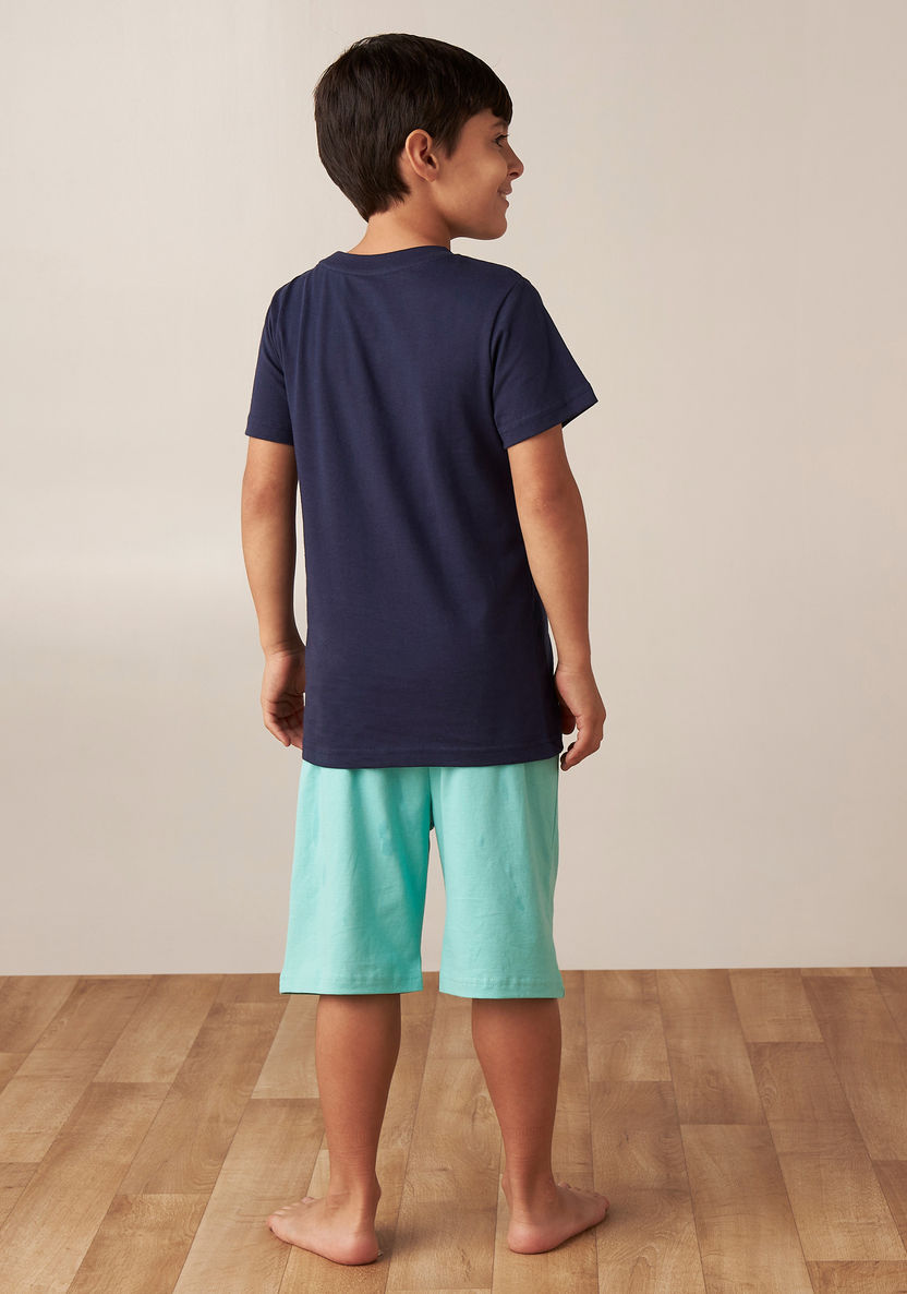 Juniors Printed T-shirt and Shorts Set-Nightwear-image-4