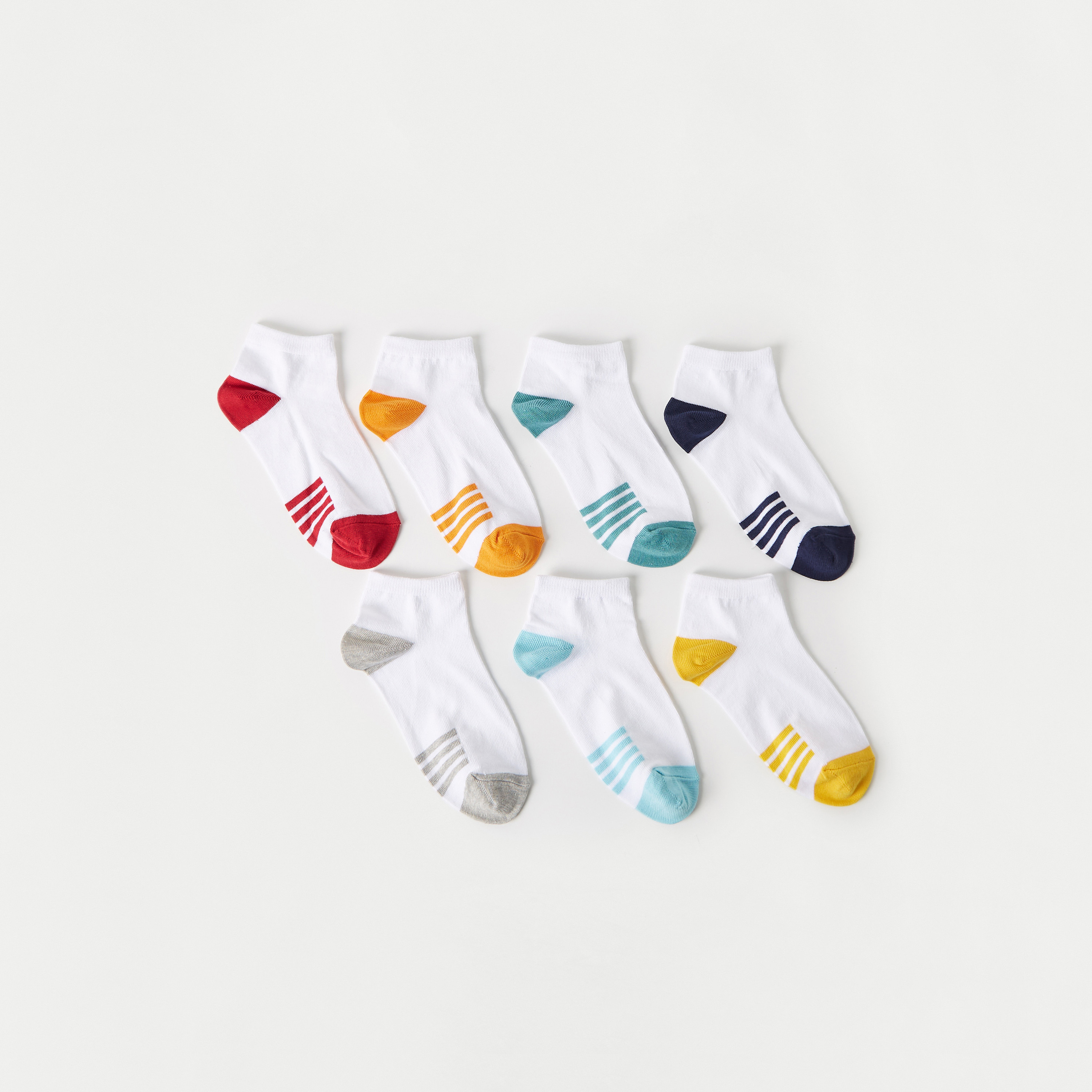 Juniors Colourblock Ankle Length Socks - Set of 7-boys-accessories-socks-image-1