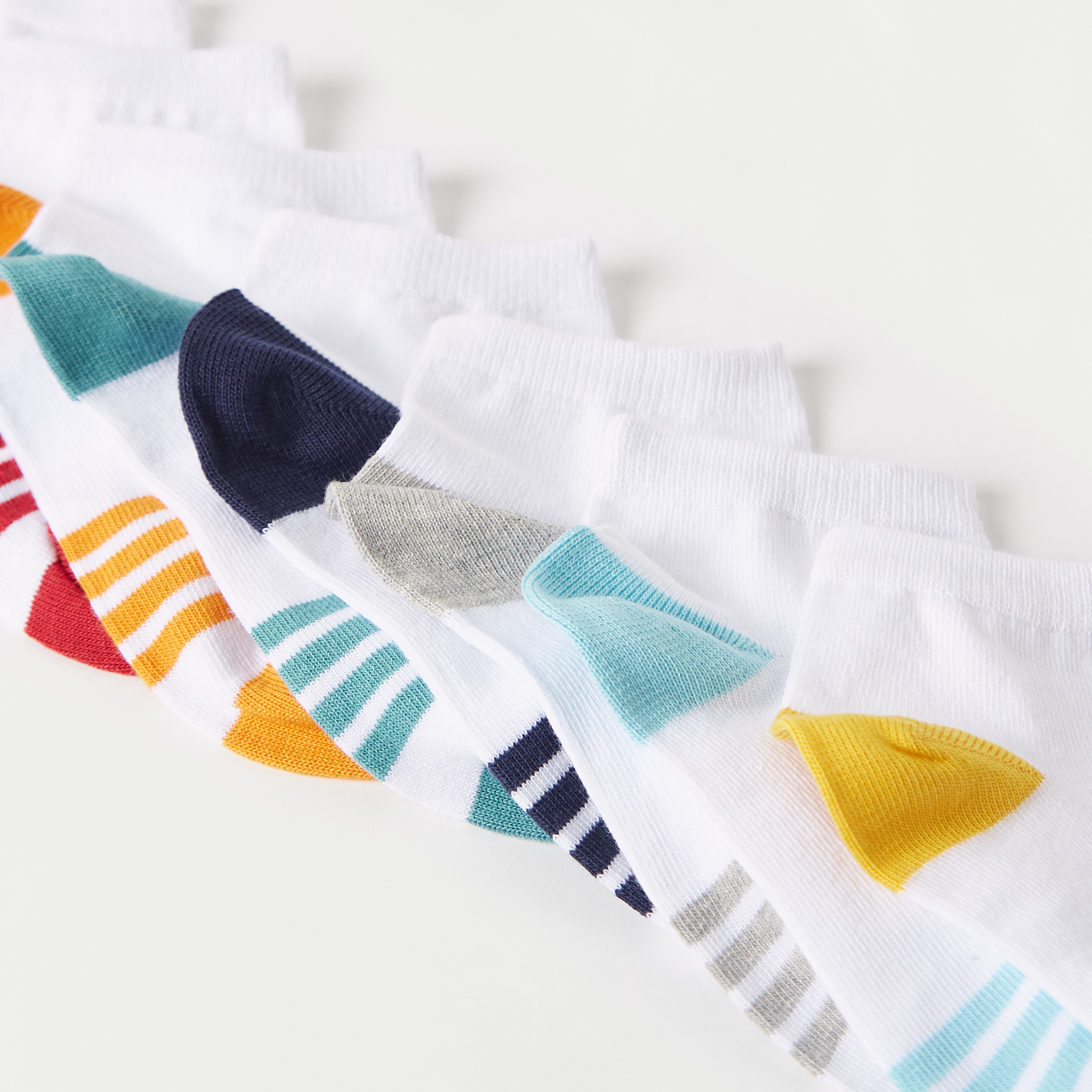 Juniors Colourblock Ankle Length Socks - Set of 7-boys-accessories-socks-image-3