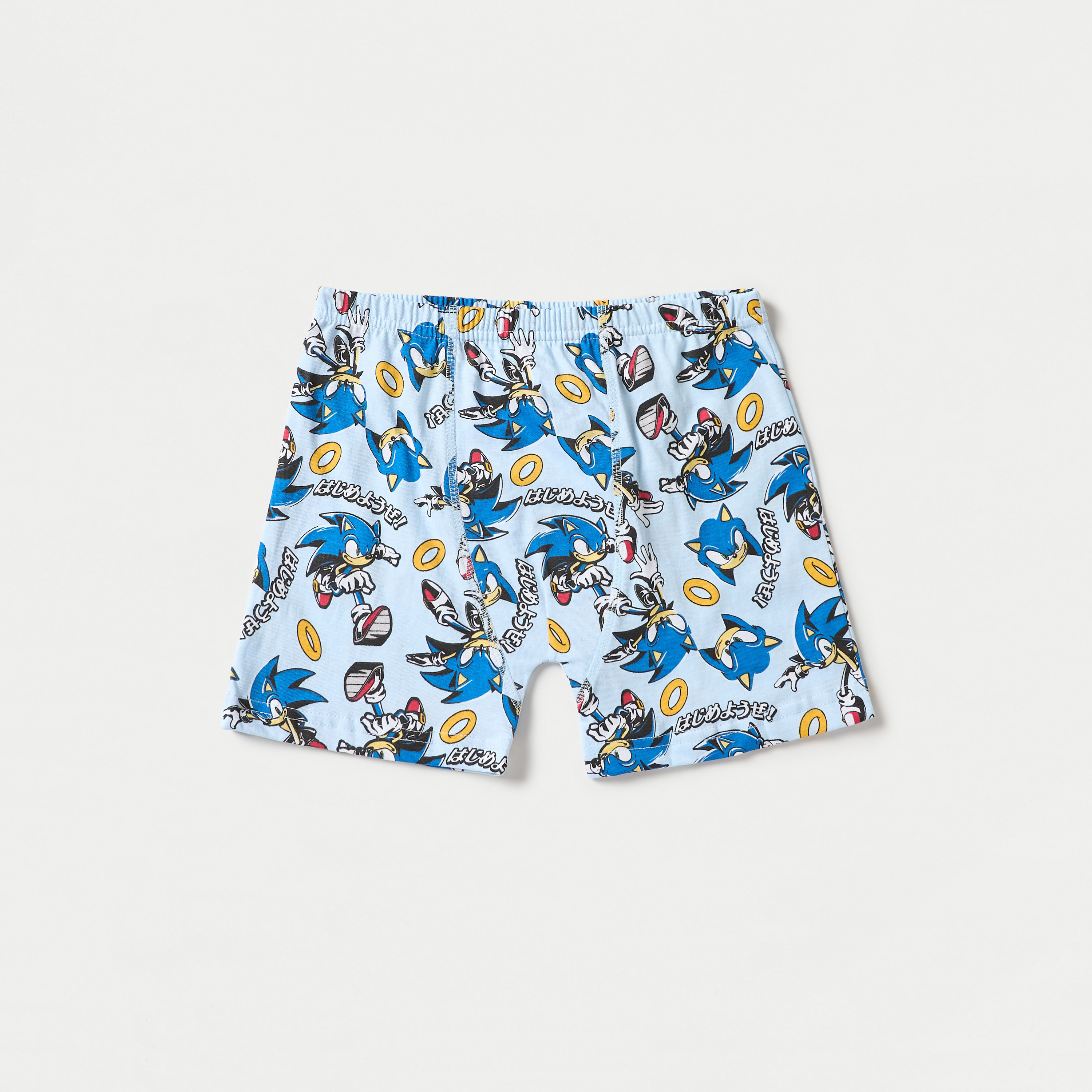 Sonic The Hedgehog Print Boxers with Elasticated Waistband - Set of 3-boys-clothing-innerwear-boxersandbriefs-image-2
