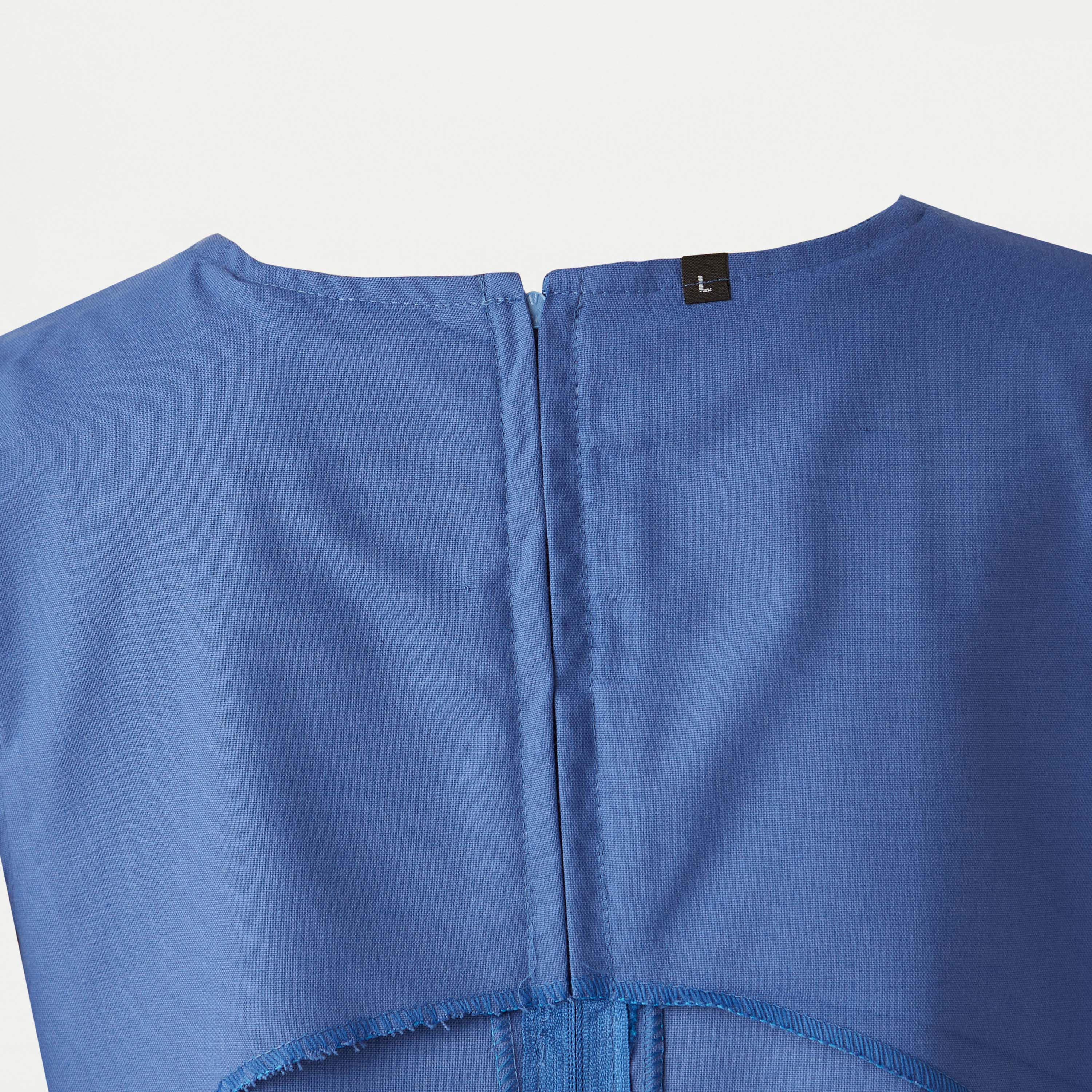 Juniors Solid Round Neck Pinafore with Zip Closure and Pockets-girls-clothing-schoolwear-dresses-image-4