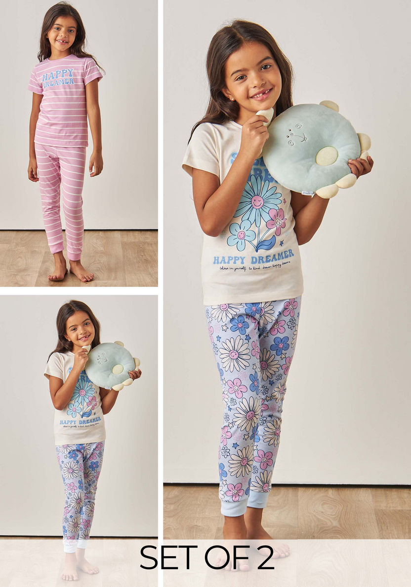 Juniors Printed T-shirts and Pyjamas - Set of 2-Nightwear-image-0