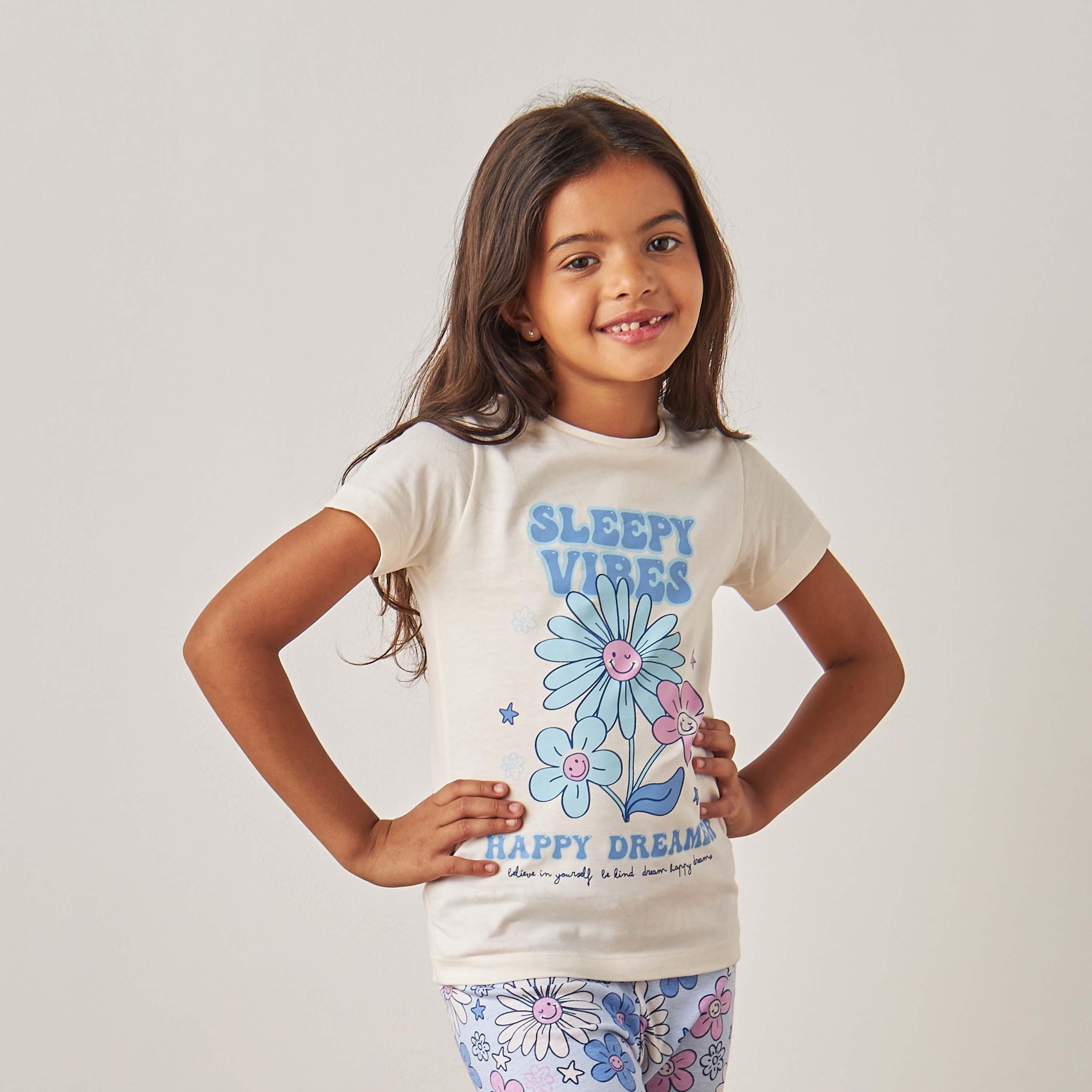 Juniors Printed T-shirts and Pyjamas - Set of 2-girls-clothing-nightwear-image-3