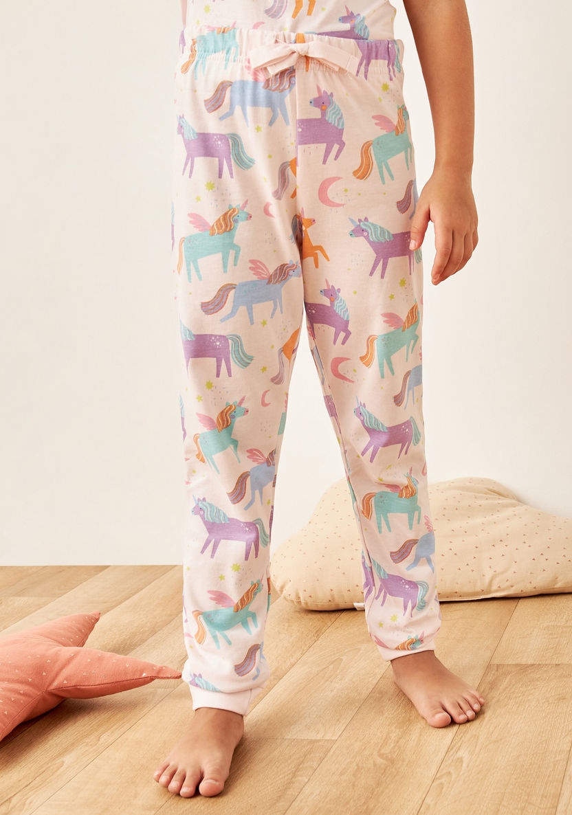 Juniors Printed T-shirt and Pyjamas - Set of 6-Pyjama Sets-image-2