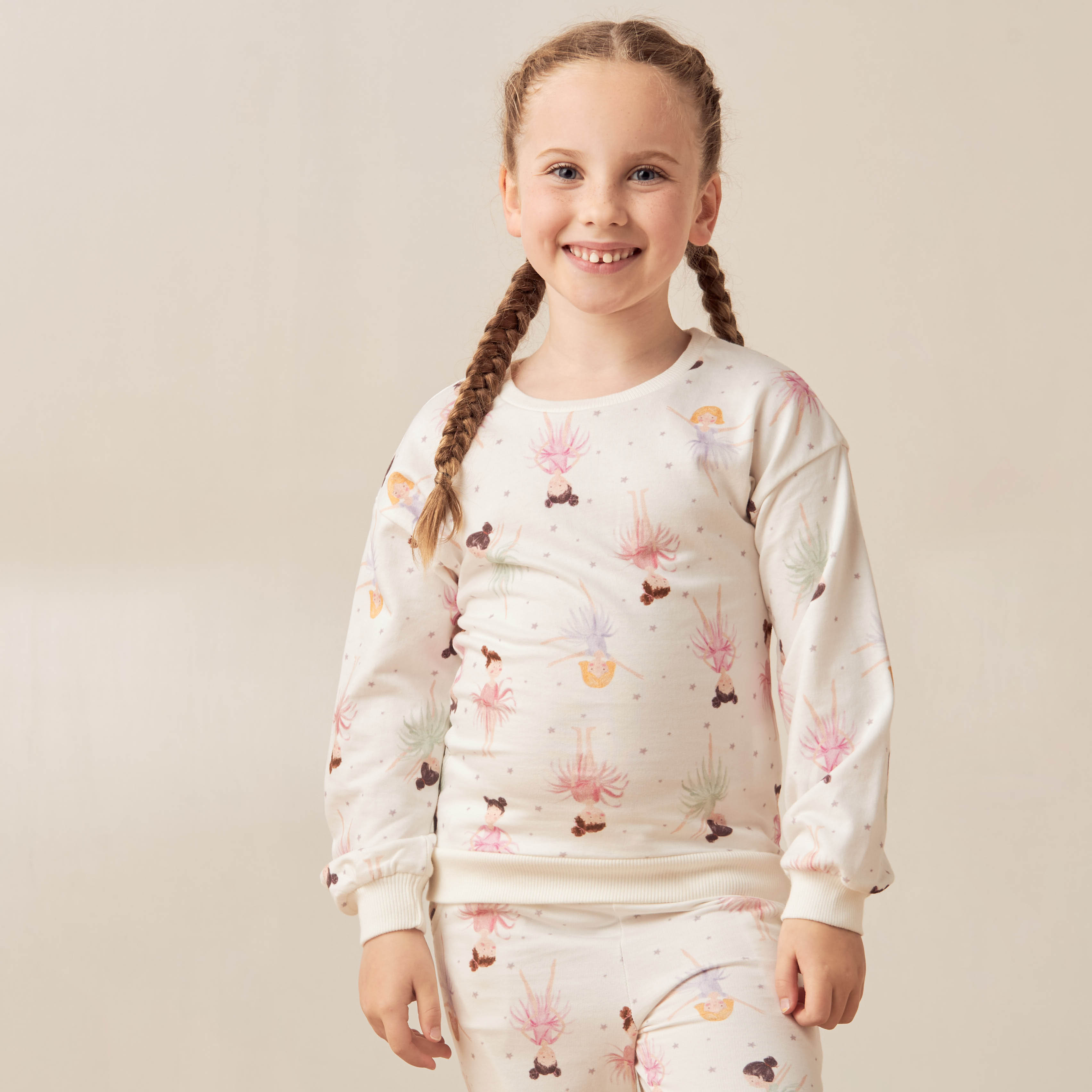 Juniors All-Over Print Sweatshirt and Pyjama Set-girls-clothing-nightwear-image-2