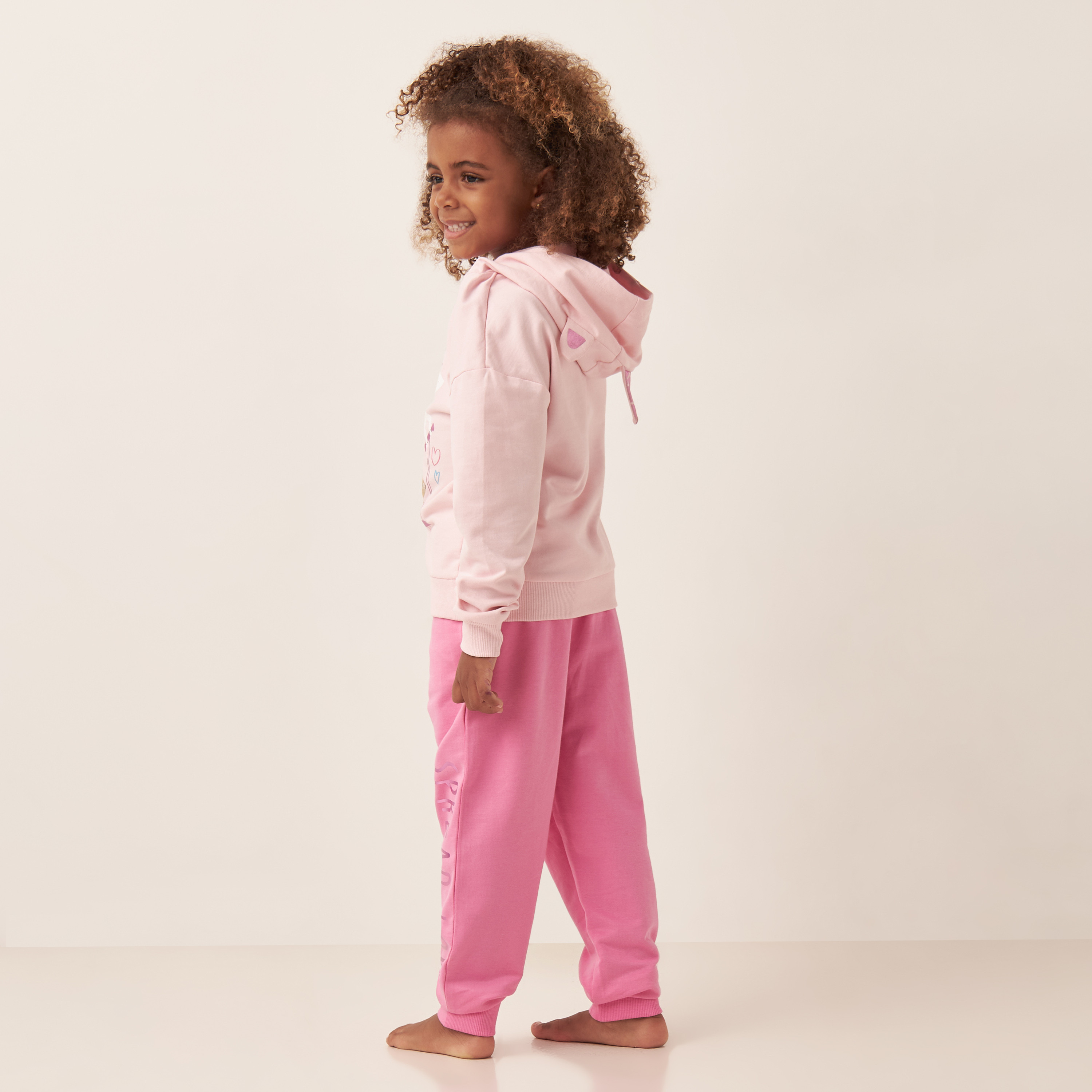 Juniors Unicorn Print Hooded Sweatshirt and Pyjama Set-girls-clothing-nightwear-image-4