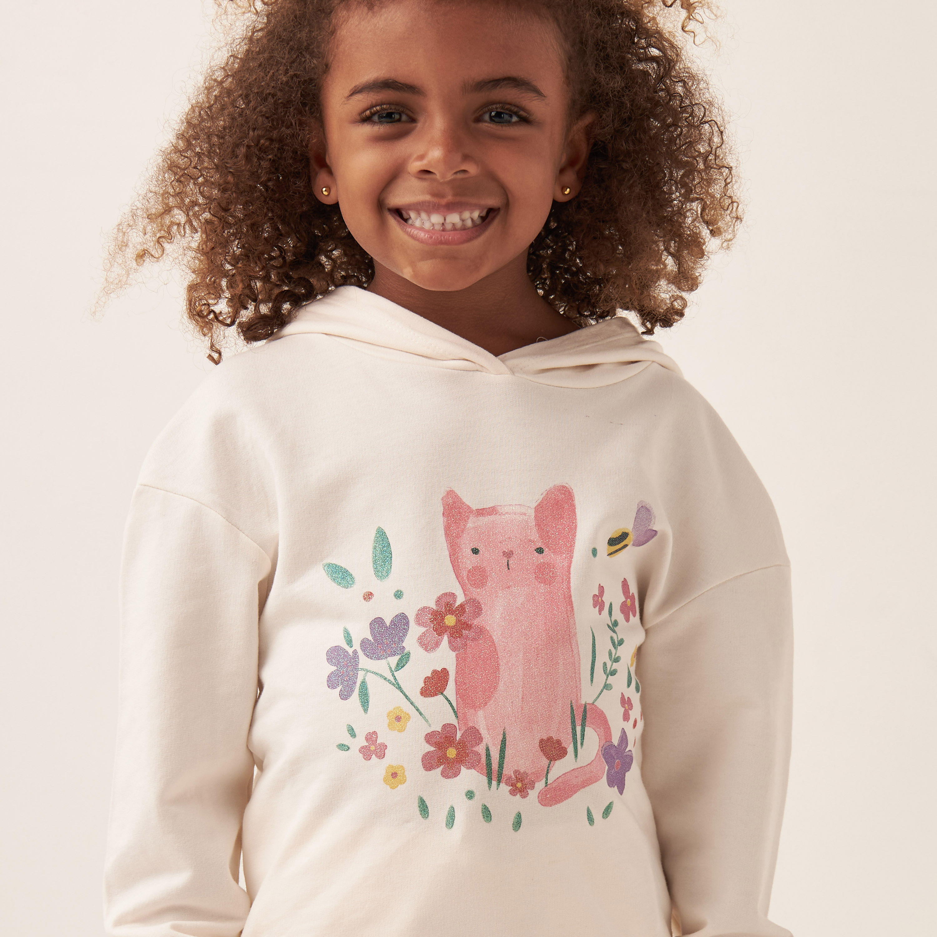 طقم بنطلون بيجاما وتيشيرت بقبعة وطبعات قطة من جونيورز-girls-clothing-nightwear-image-5