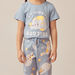 Juniors Cat Slogan Print Short Sleeves T-shirt and Elasticated Pyjama Set-Pyjama Sets-thumbnail-3