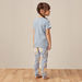 Juniors Cat Slogan Print Short Sleeves T-shirt and Elasticated Pyjama Set-Pyjama Sets-thumbnail-4