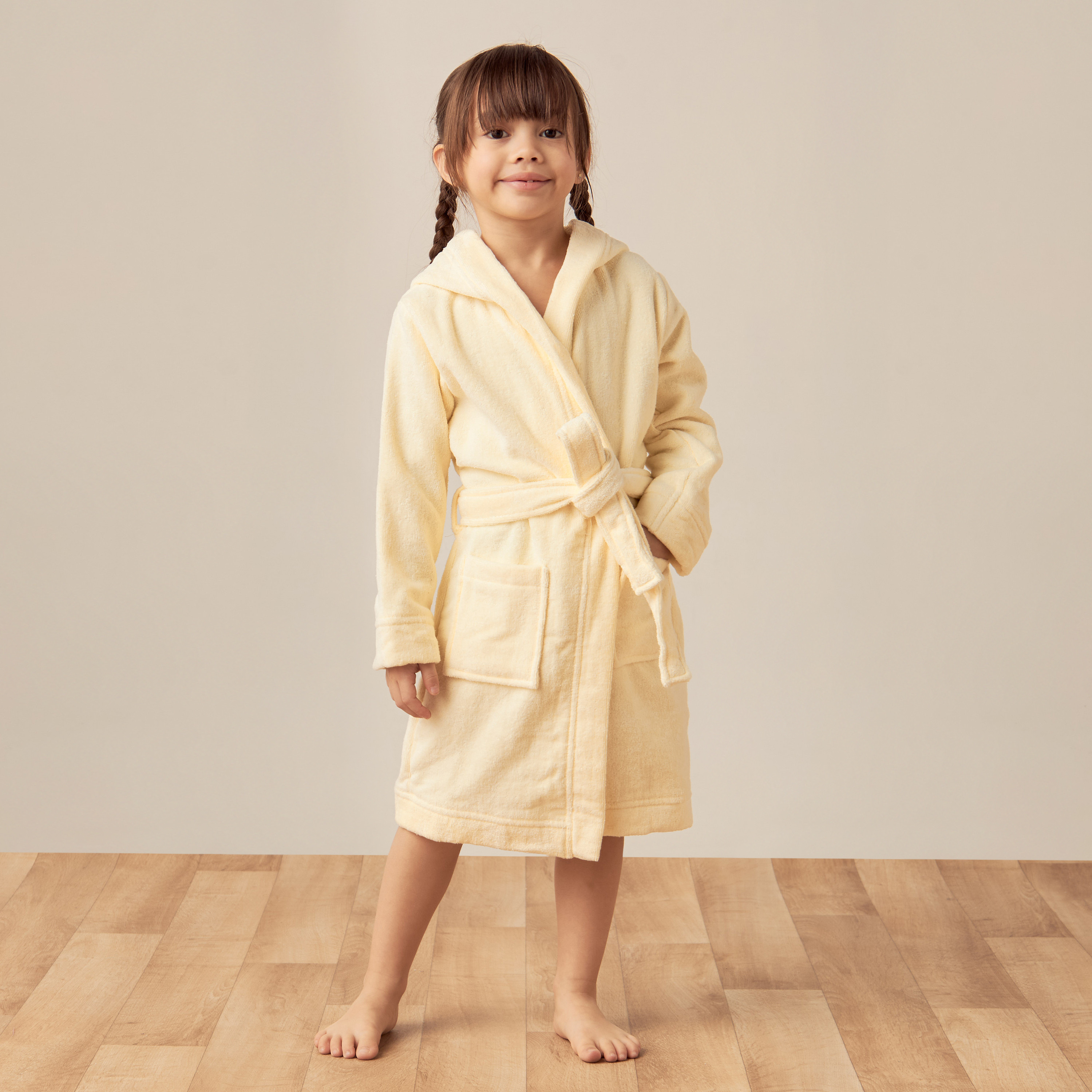 Juniors Slogan Print Bathrobe with Hood and Pockets-baby-bathandcare-towels-image-1