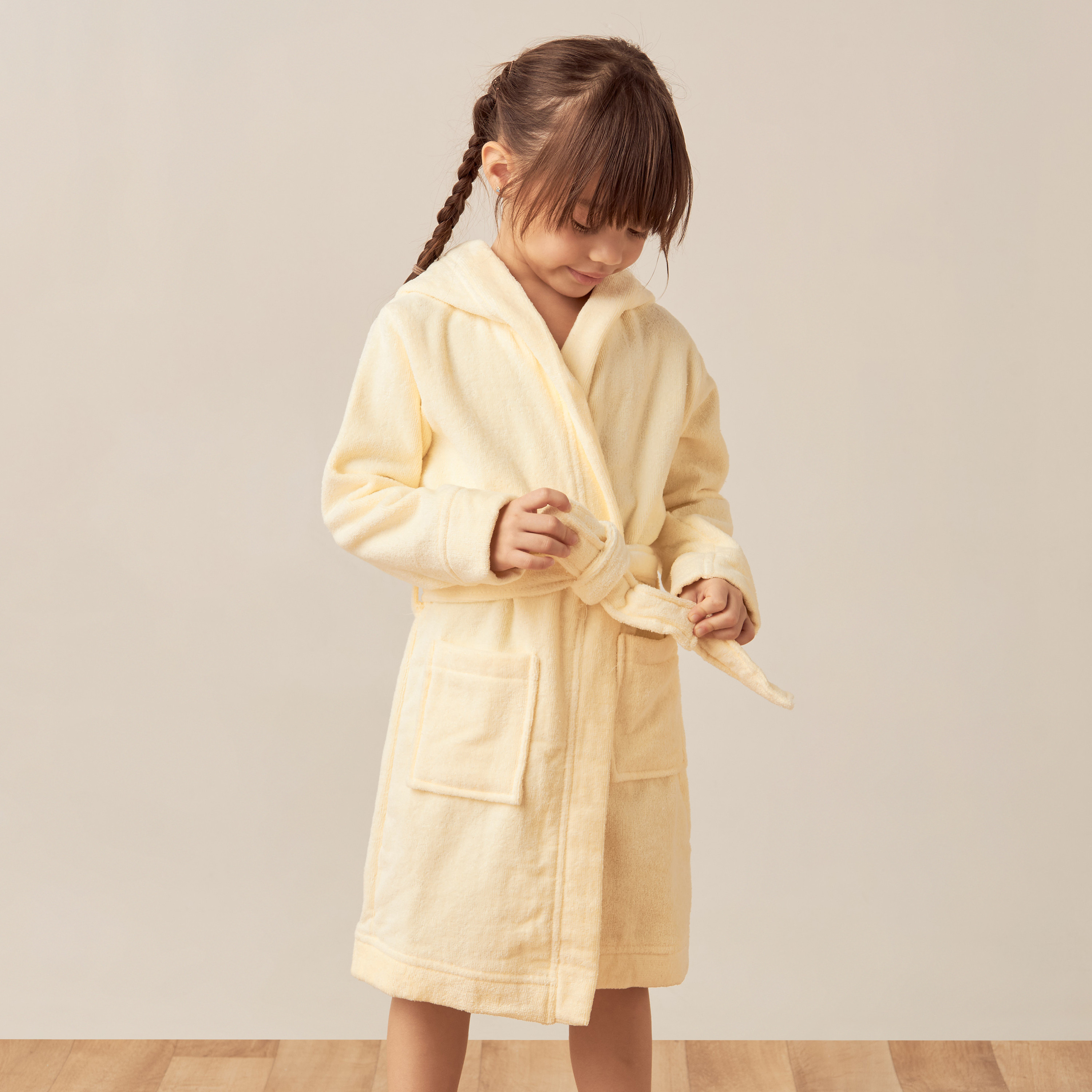 Juniors Slogan Print Bathrobe with Hood and Pockets-baby-bathandcare-towels-image-2