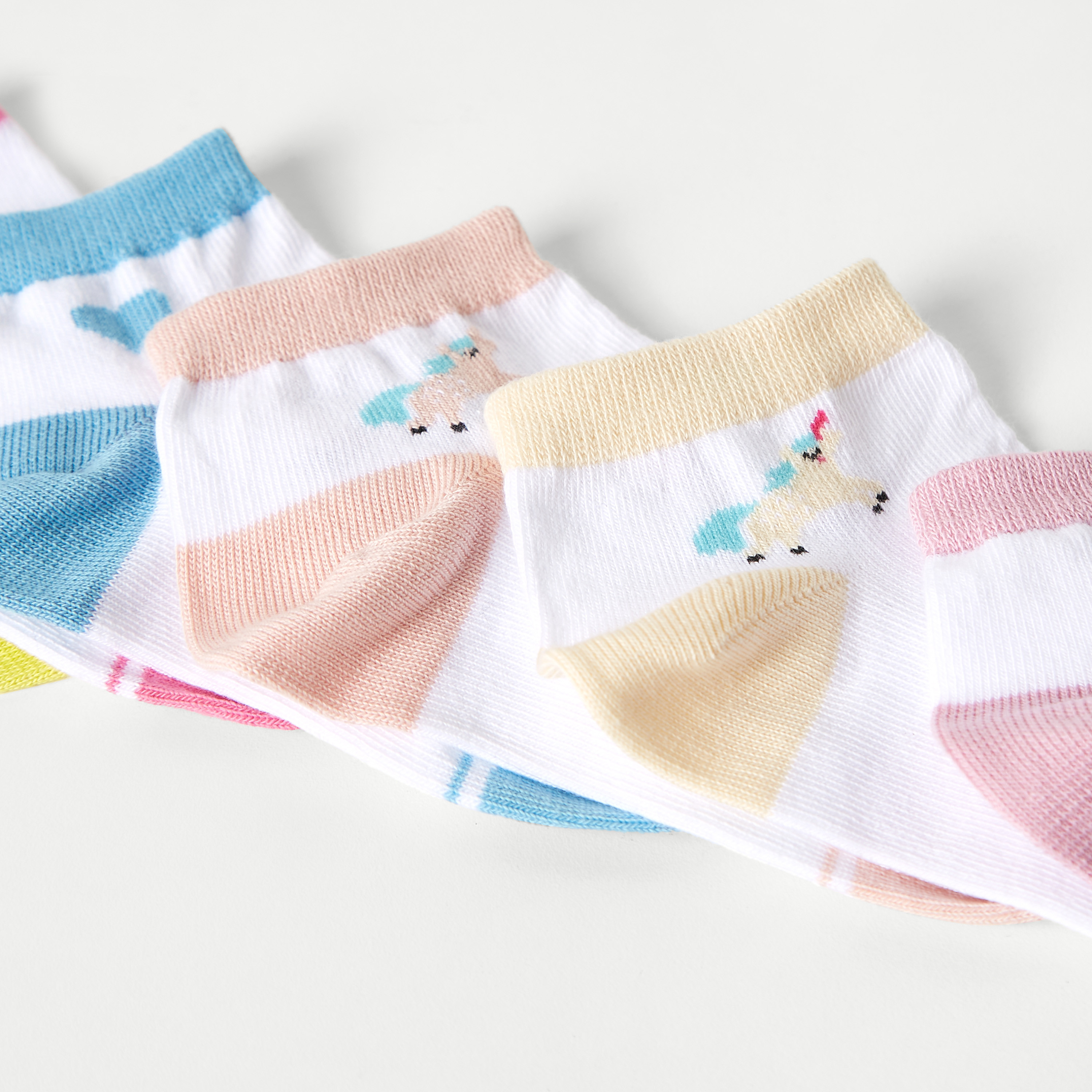 Juniors Printed Ankle Length Socks - Set of 7-girls-accessories-socks-image-3