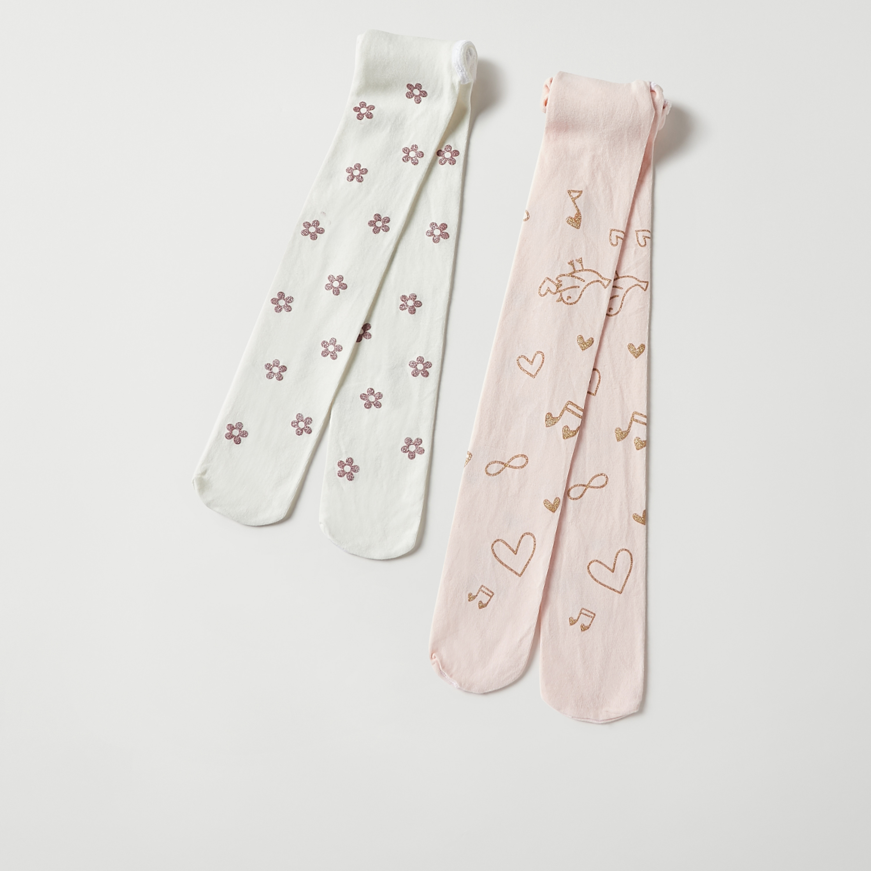 Juniors Printed Tights - Set of 2-girls-accessories-socks-image-1