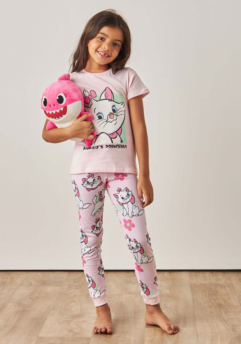 Disney Marie Print T-shirt and Pyjama - Set of 2-Nightwear-image-1