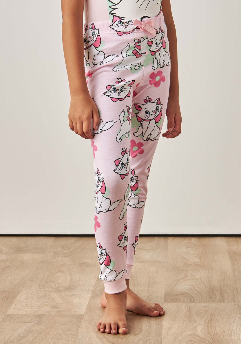 Disney Marie Print T-shirt and Pyjama - Set of 2-Nightwear-image-3