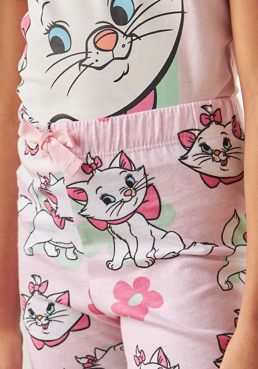 Disney Marie Print T-shirt and Pyjama - Set of 2-Nightwear-image-4