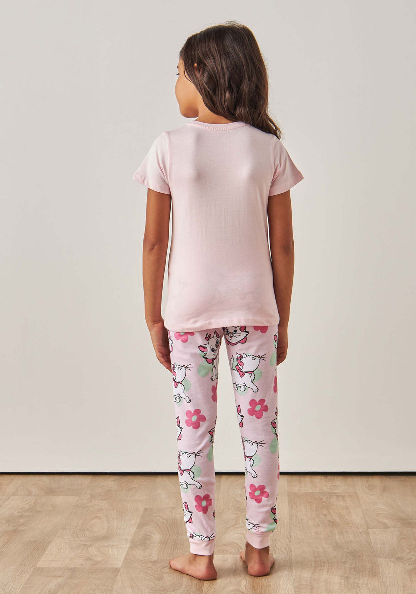 Disney Marie Print T-shirt and Pyjama - Set of 2-Nightwear-image-5