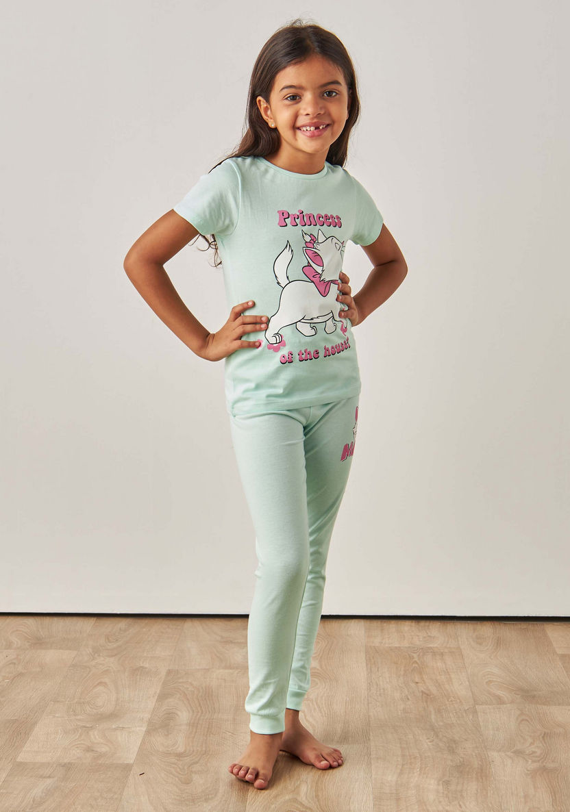 Disney Marie Print T-shirt and Pyjama - Set of 2-Nightwear-image-6
