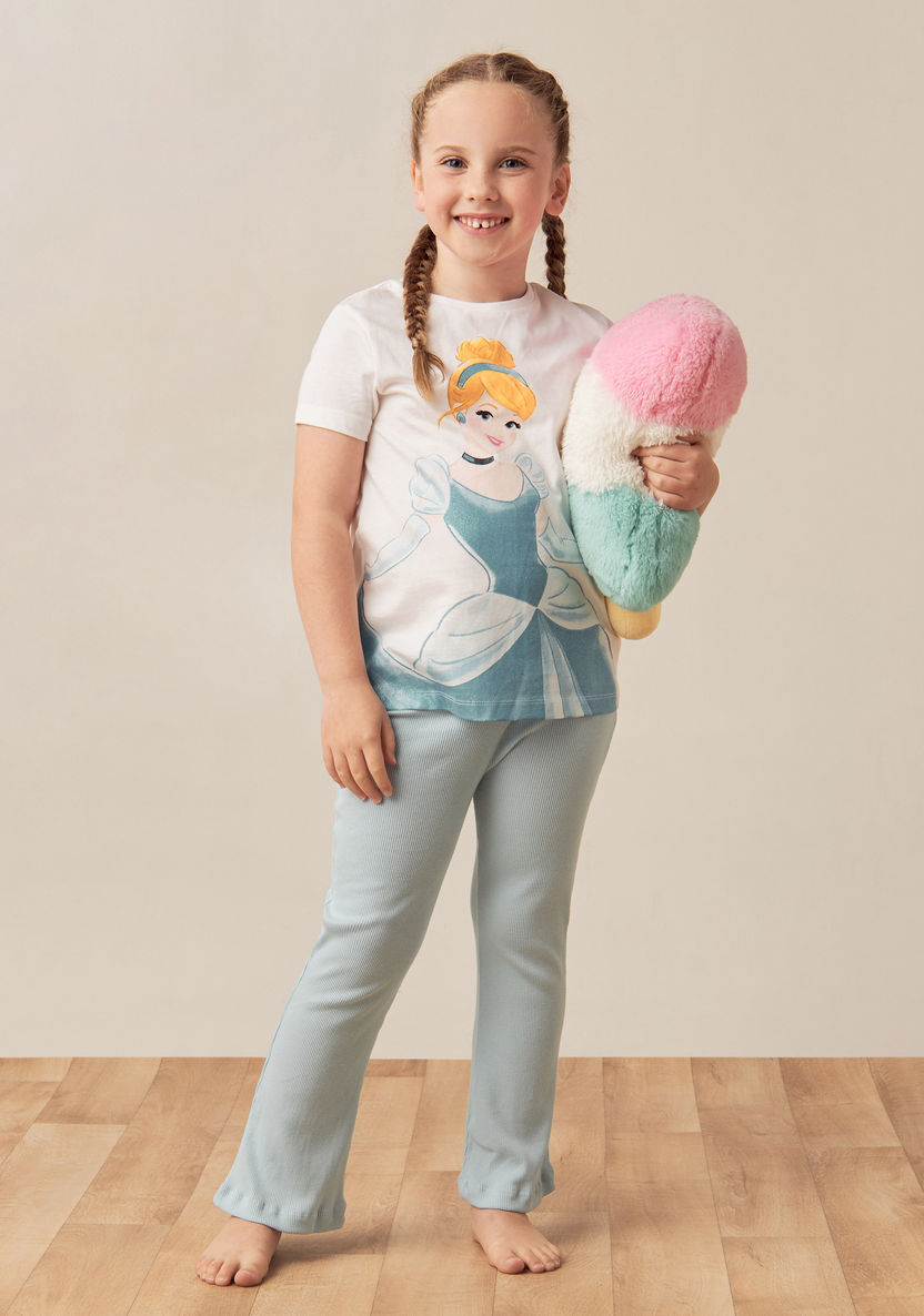 Disney Cinderella Print T-shirt and Pyjama Set-Nightwear-image-0
