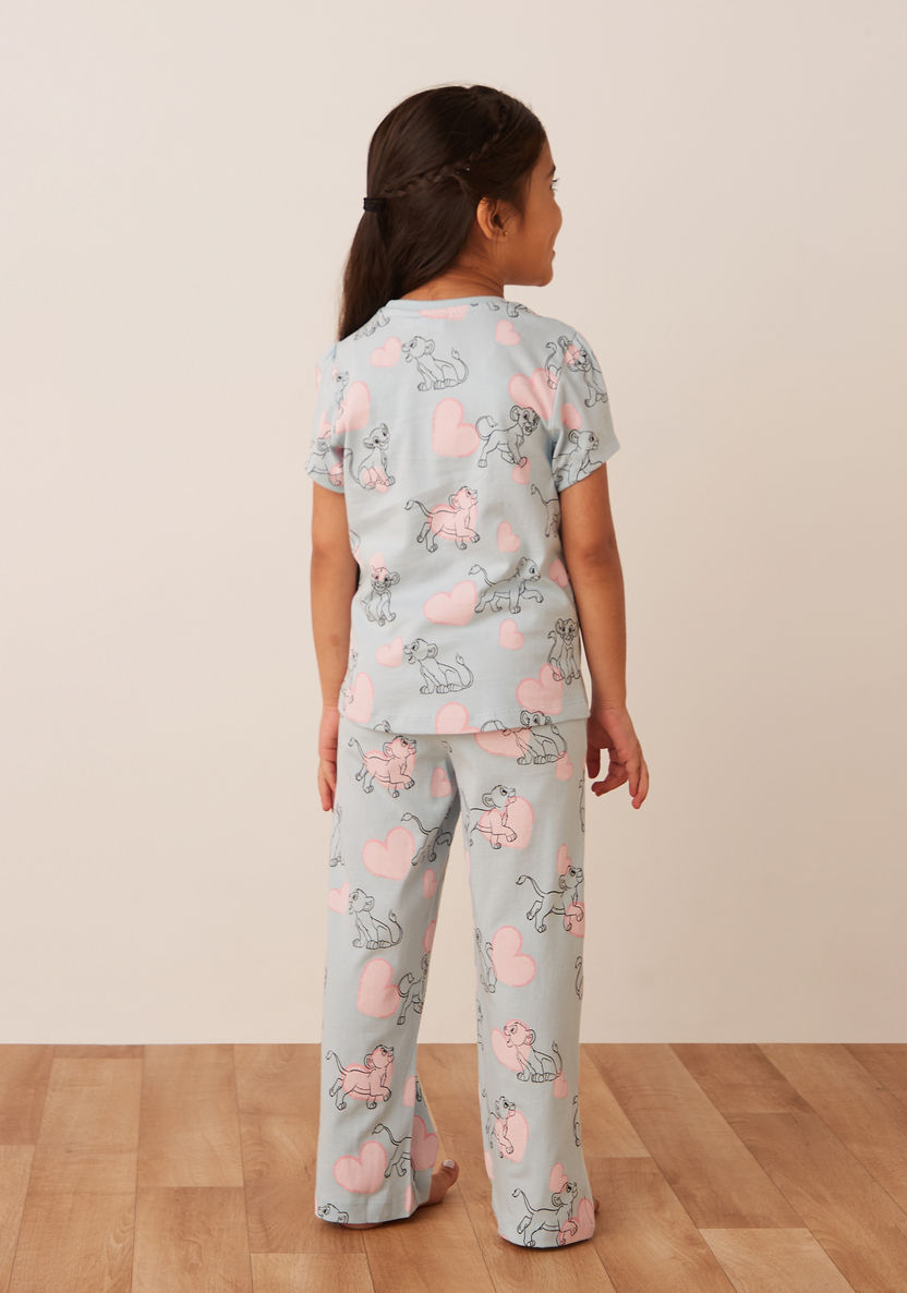 Disney All-Over Simba Print Short Sleeves T-shirt and Pyjama Set-Nightwear-image-4
