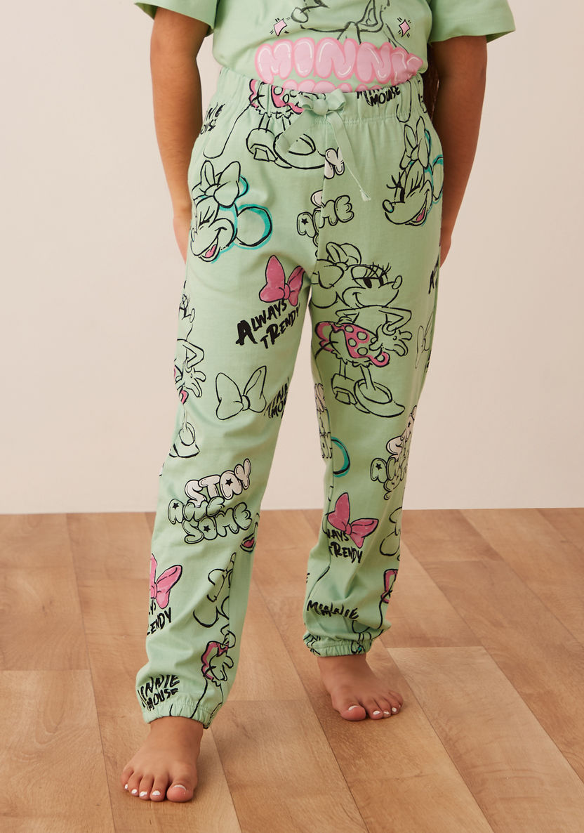 Juniors Minnie Mouse Print T-shirt and Pyjama Set-Nightwear-image-3
