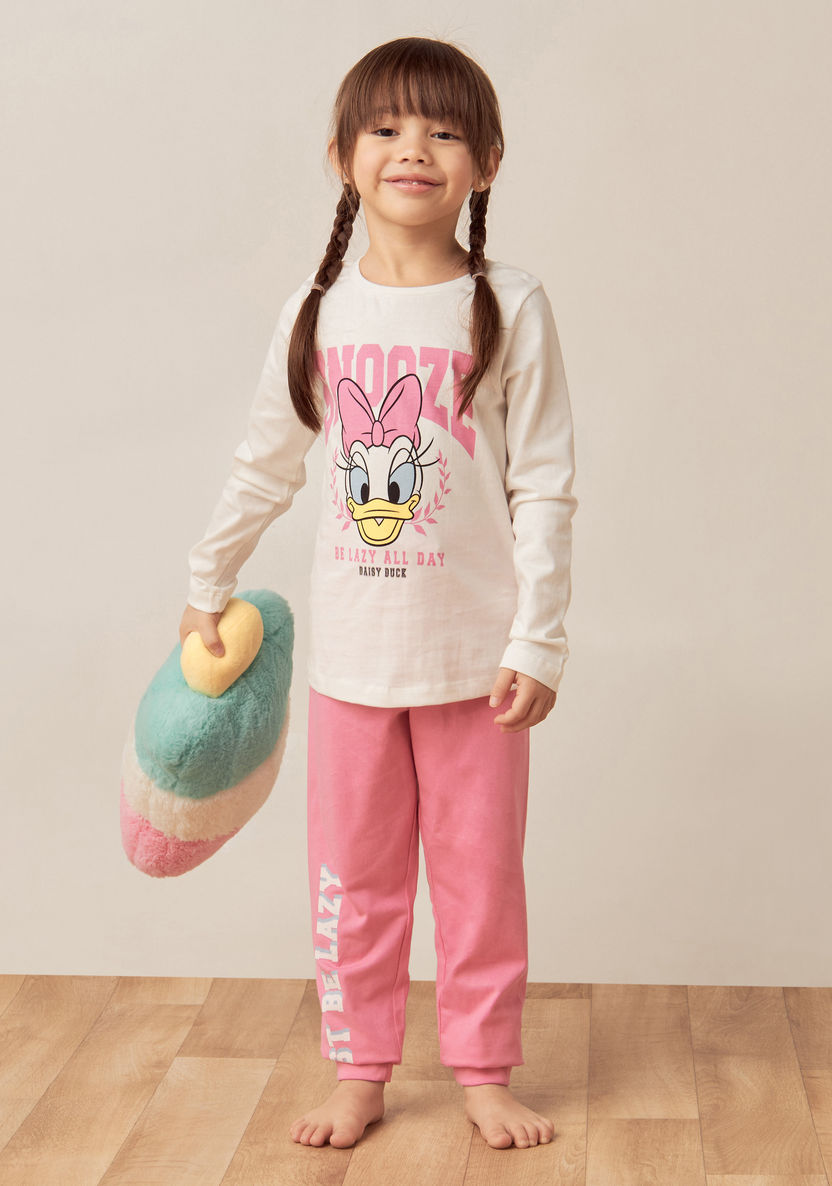 Disney Daisy Duck Print T-shirt and Pyjama - Set of 2-Pyjama Sets-image-0