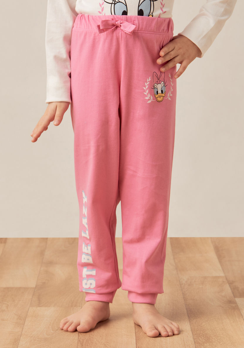 Disney Daisy Duck Print T-shirt and Pyjama - Set of 2-Pyjama Sets-image-2