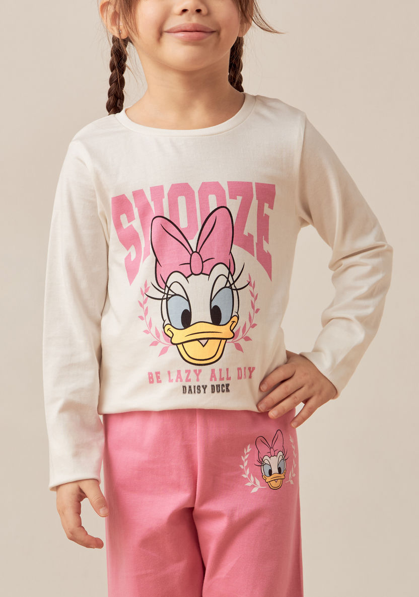Disney Daisy Duck Print T-shirt and Pyjama - Set of 2-Pyjama Sets-image-3