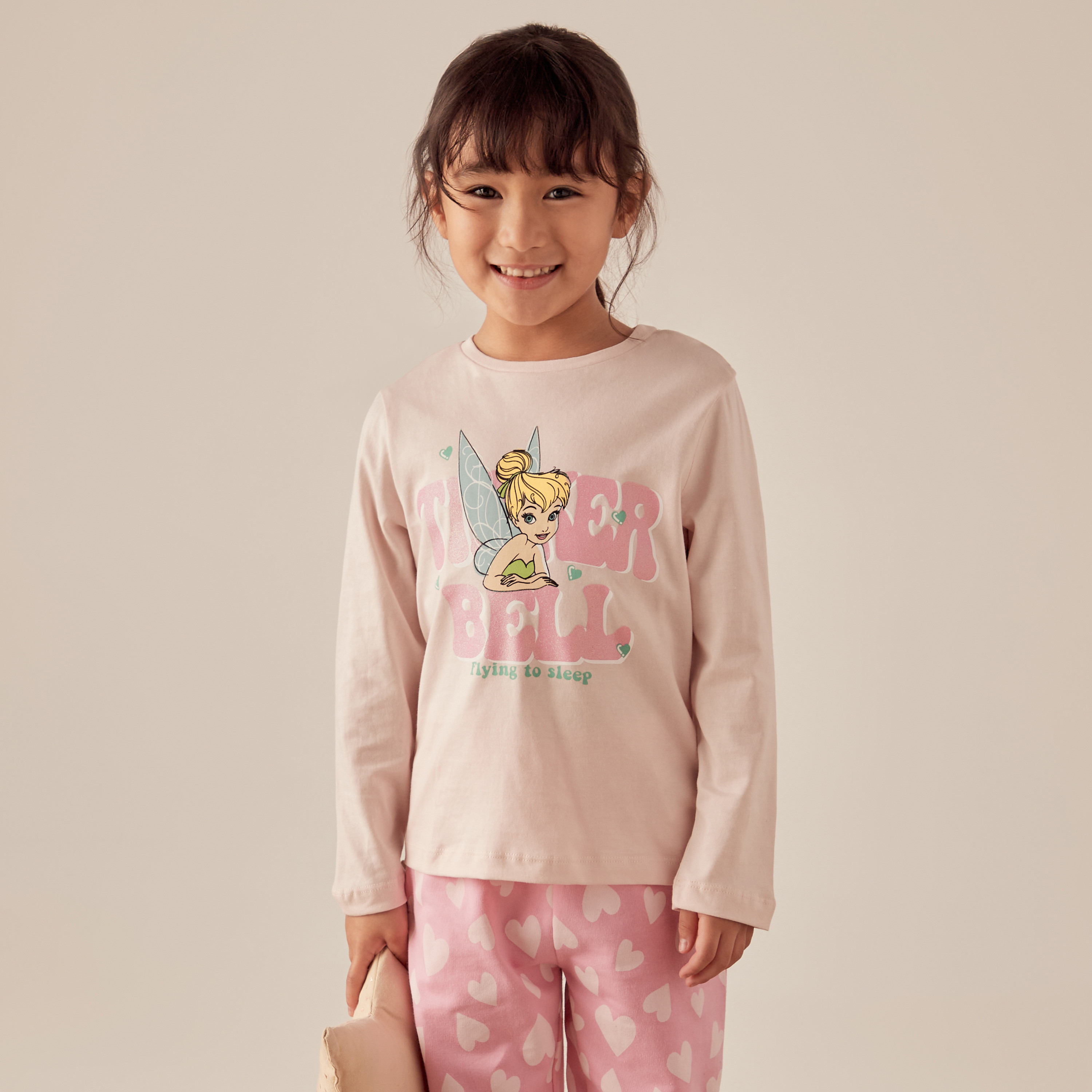 طقم بنطلون بيجاما وتيشيرت بطبعات تينكر بيل من ديزني-girls-clothing-nightwear-image-2
