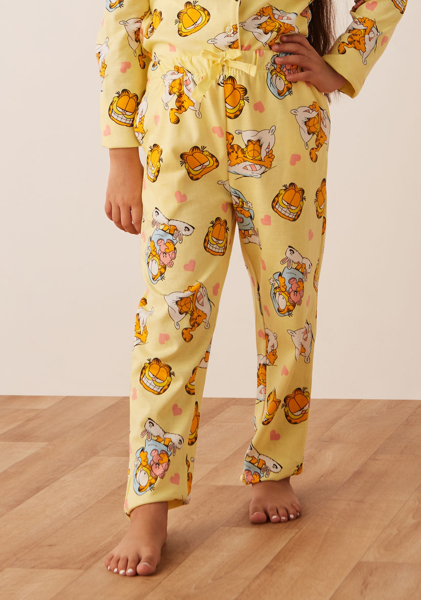 Juniors All-Over Garfield Print Long Sleeves Shirt and Pyjama Set-Nightwear-image-3