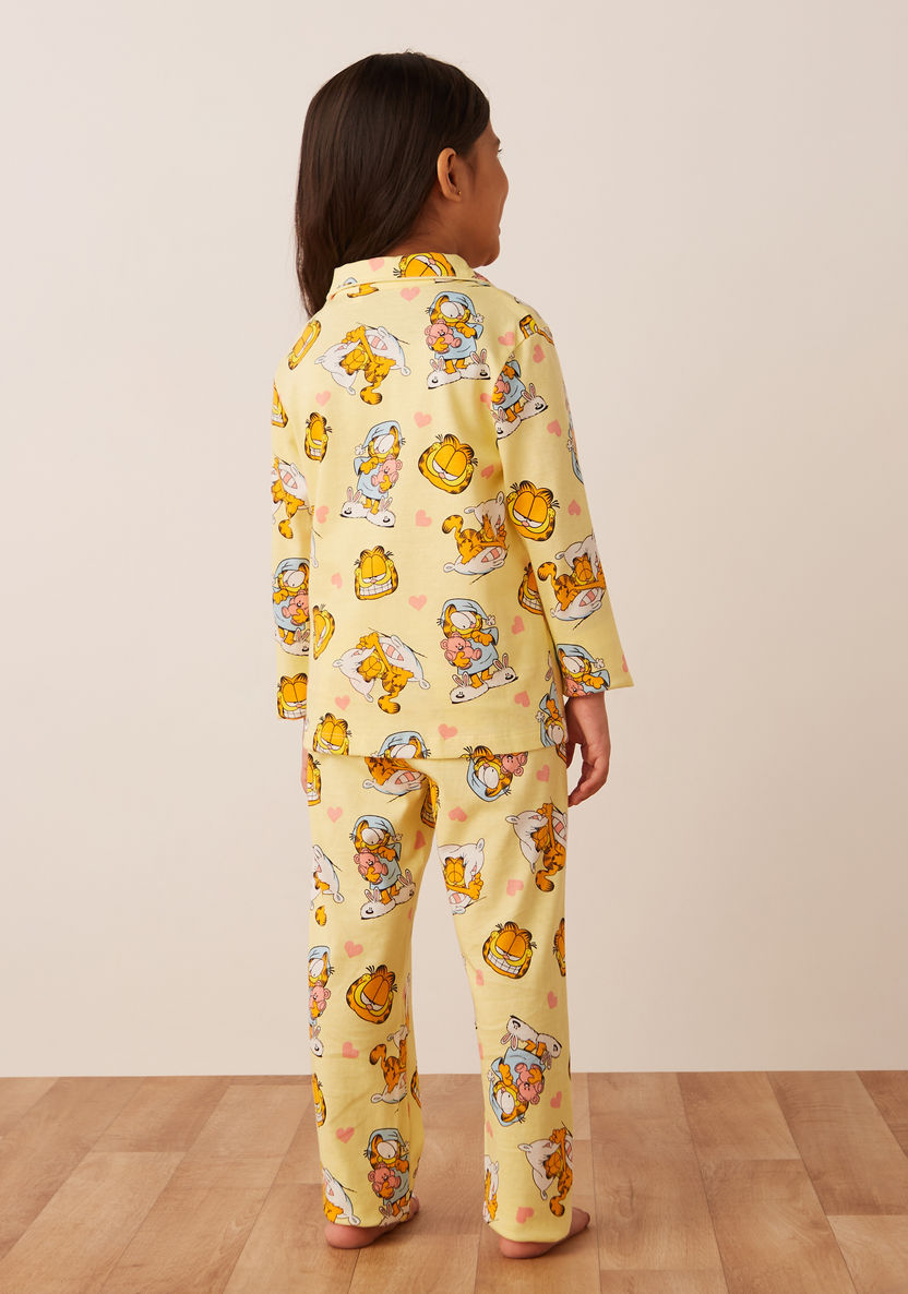 Juniors All-Over Garfield Print Long Sleeves Shirt and Pyjama Set-Nightwear-image-4