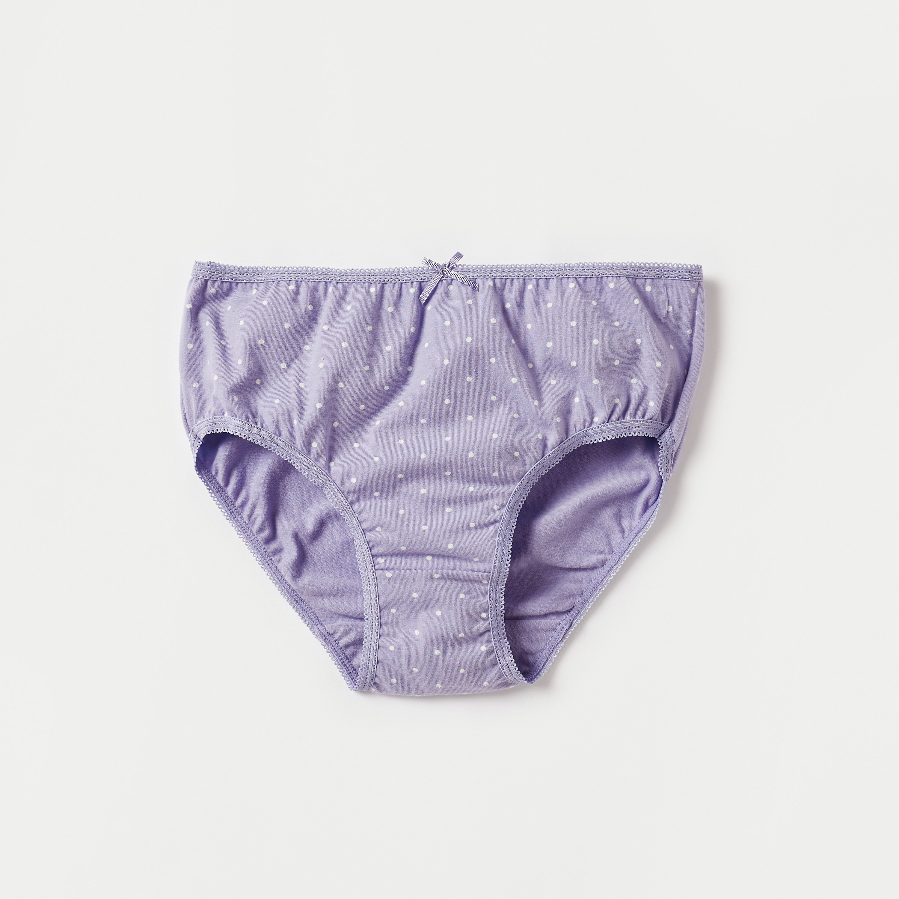 Juniors Printed Briefs with Elasticated Waistband and Bow Detail - Set of 5-girls-clothing-multipacks-image-2