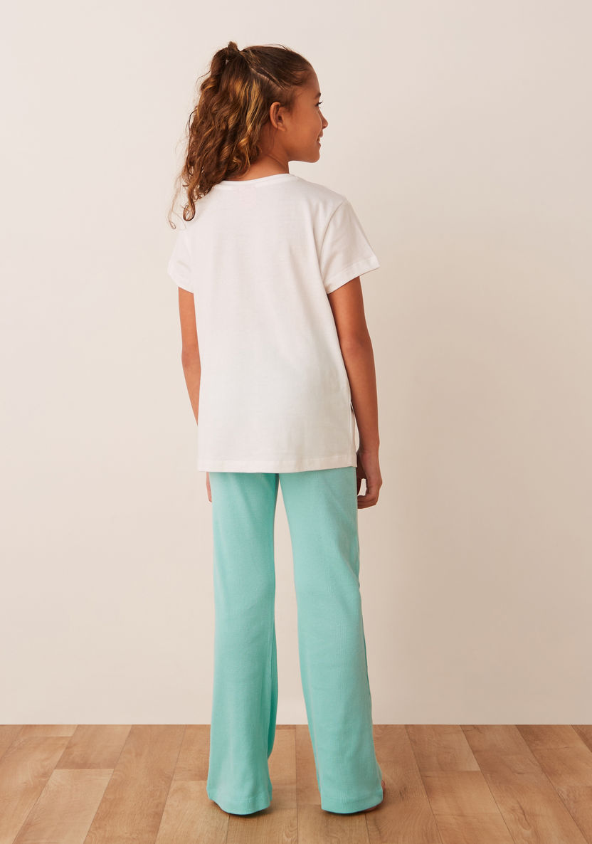 Disney Jasmine Print Short Sleeves T-shirt and Elasticated Pyjama Set-Nightwear-image-4