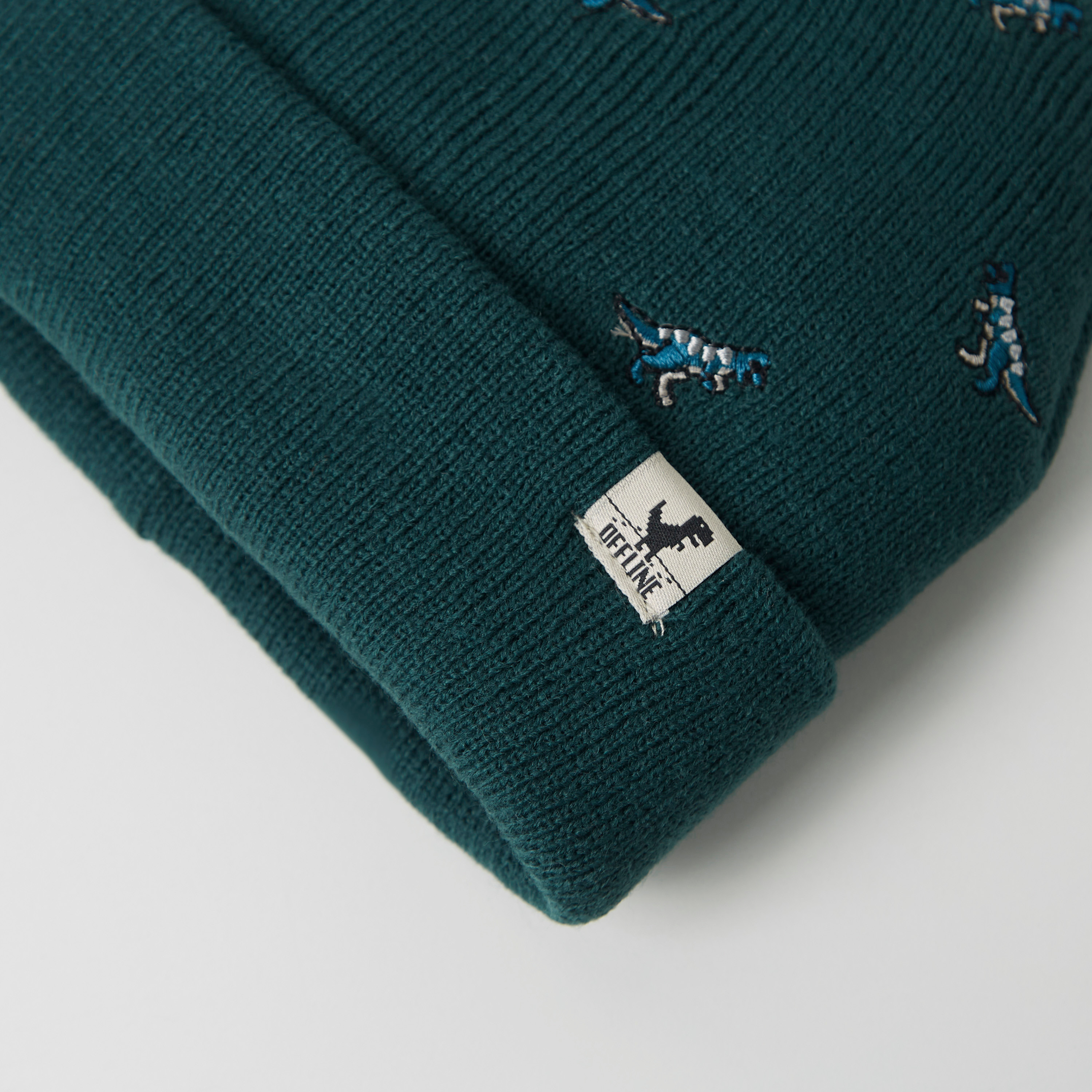 Juniors All-Over Dinosaur Embroidered Beanie-boys-clothing-winterwear-winteraccessories-image-2