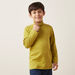 Juniors Solid Turtleneck T-shirt with Long Sleeves-T Shirts-thumbnail-0