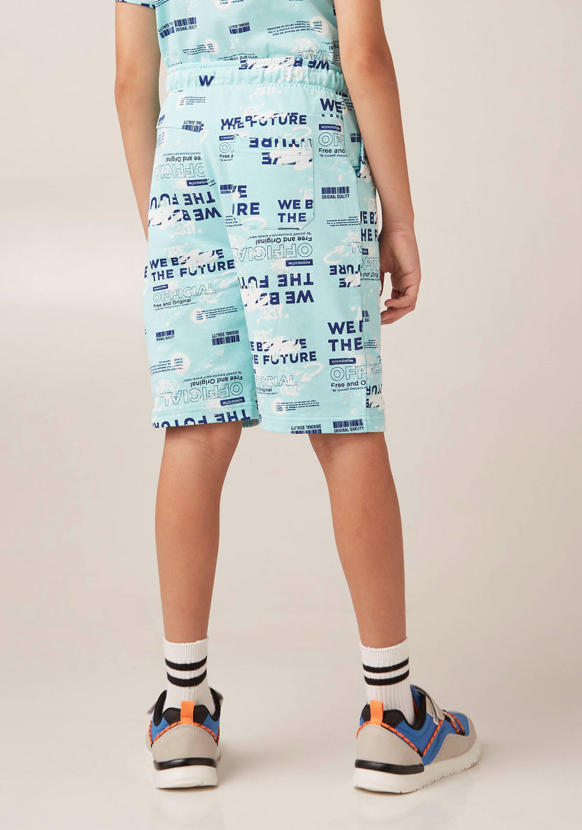 Juniors All-Over Graphic Print Shorts with Elasticated Drawstring Closure-Shorts-image-3