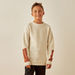 Juniors Textured Pullover with Crew Neck and Long Sleeves-Sweaters and Cardigans-thumbnail-0