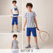 Juniors Printed 3-Piece T-shirt and Shorts Set-Clothes Sets-thumbnail-0