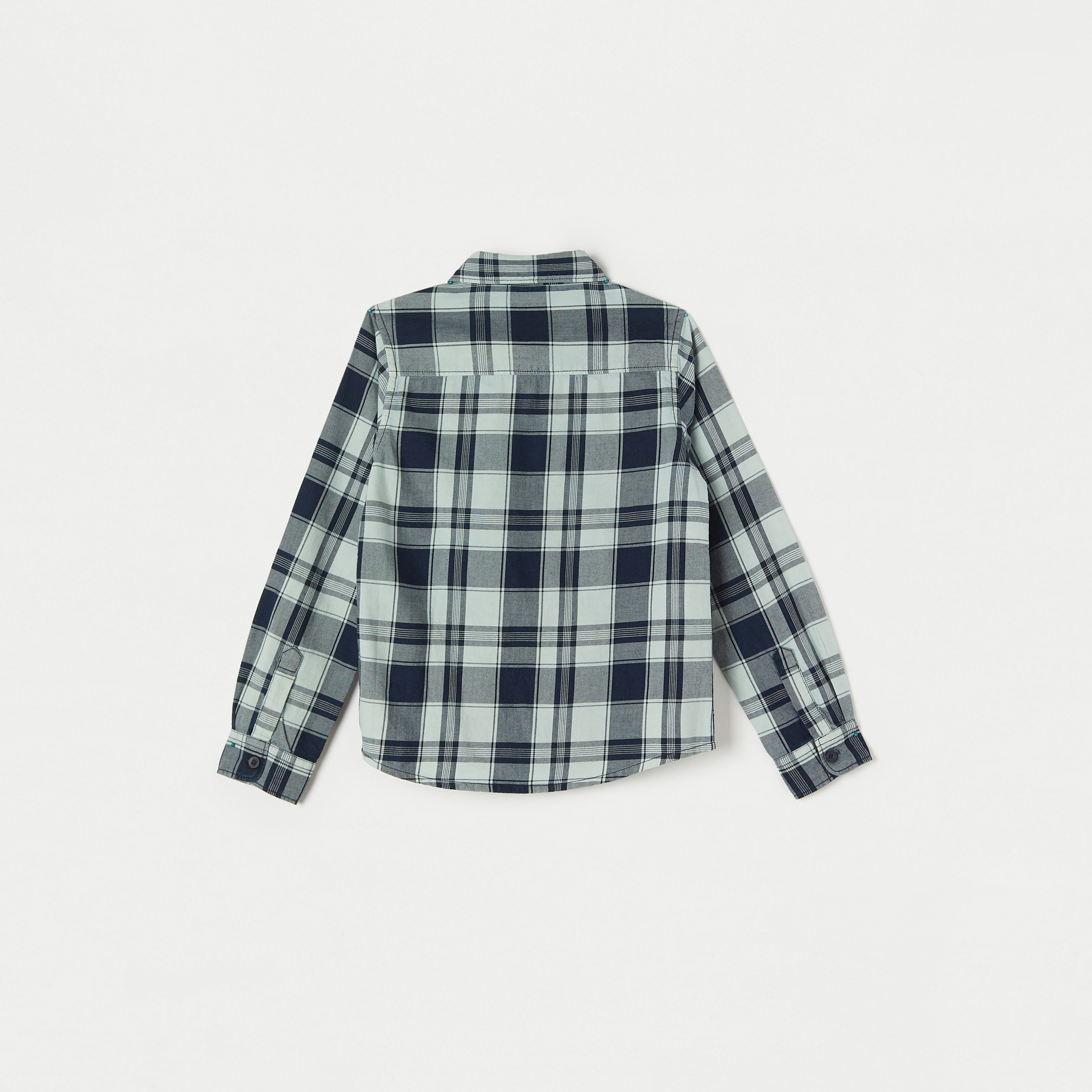 Juniors All-Over Checked Shirt with Long Sleeves-boys-clothing-shirts-image-3