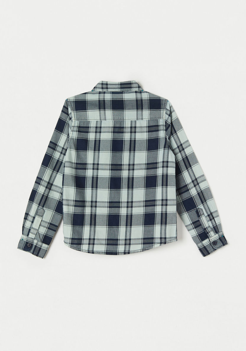 Juniors All-Over Checked Shirt with Long Sleeves-Shirts-image-2