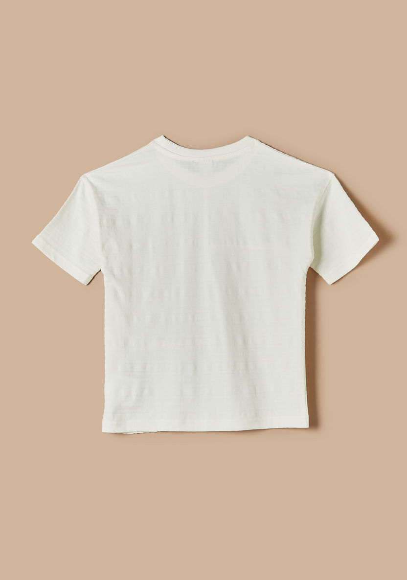 Eligo Textured T-shirt with Short Sleeves and Crew Neck-T Shirts-image-3